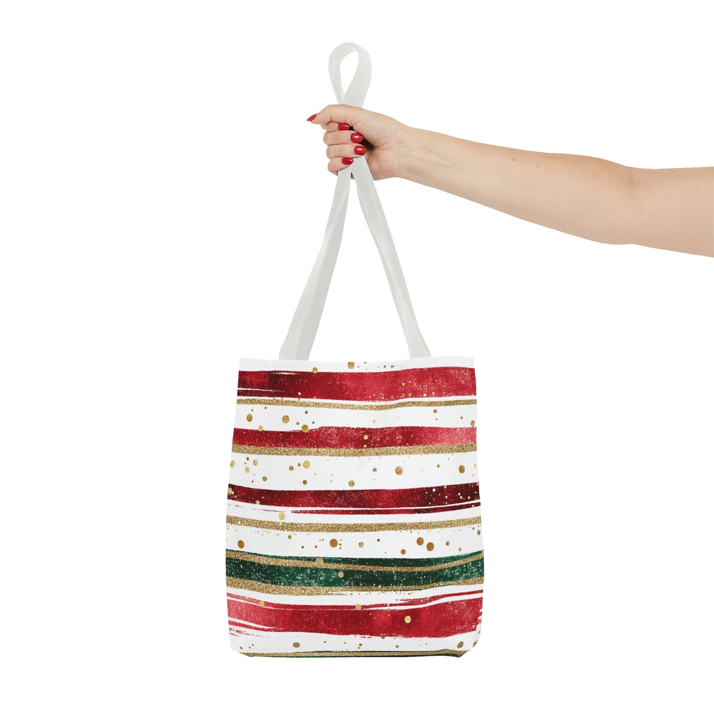 Festive Striped Tote Bag | Holiday Shopper, Gift Bag, Eco-Friendly Bag, Christmas Decor, Everyday Use