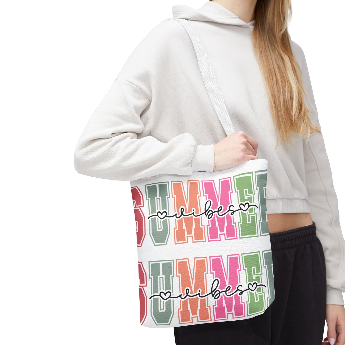 Colorful Summer Vibes Tote Bag, Beach Bag, Shopping Tote, Eco-Friendly Carryall, Vacation Essentials
