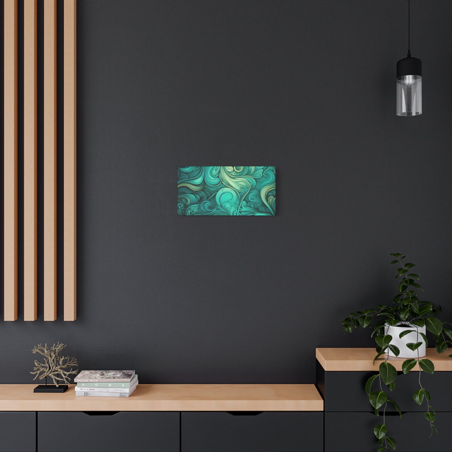 Artistic Stretched Canvas Wall Art, Modern Home Décor, Abstract Swirl Design, Living Room Decoration, Unique Gift for Art Lovers