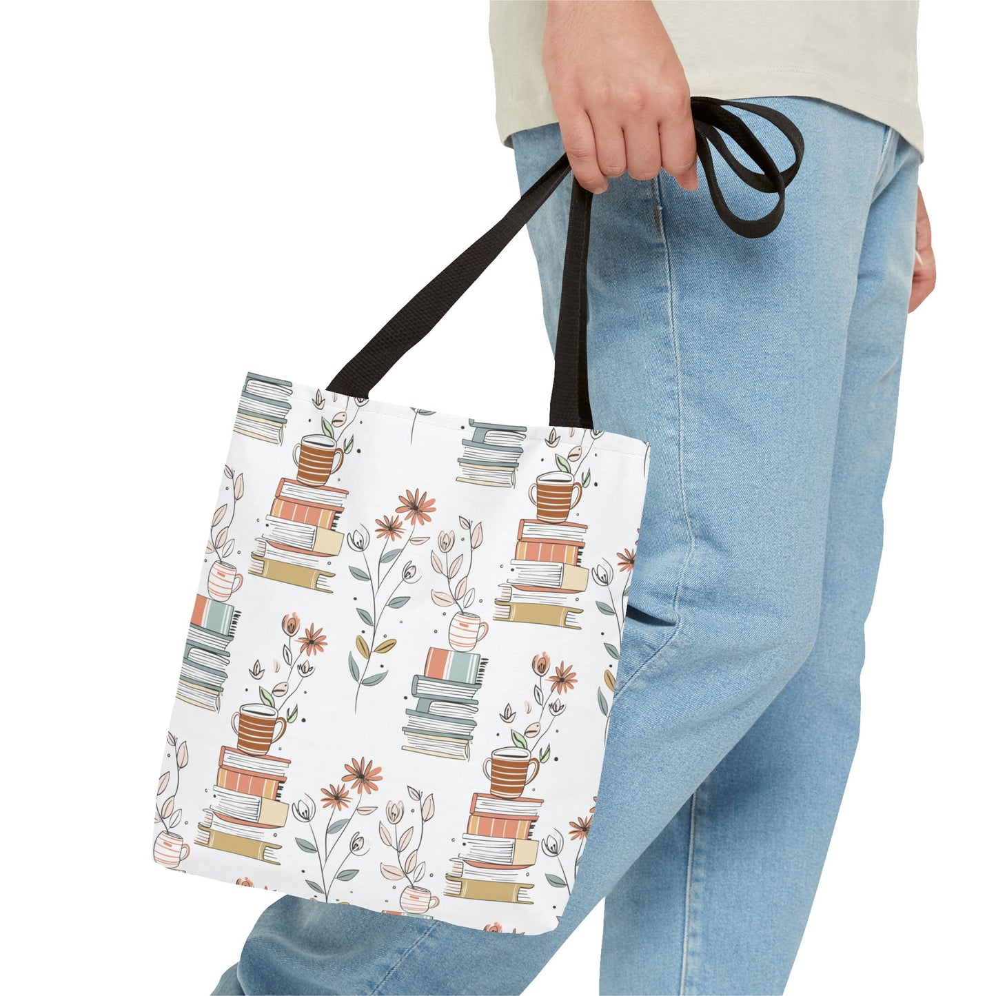 Book Lover's Floral Tote Bag, Perfect for Book Clubs, Library Visits, Eco-Friendly Gift, Reading Enthusiasts, Study Essentials