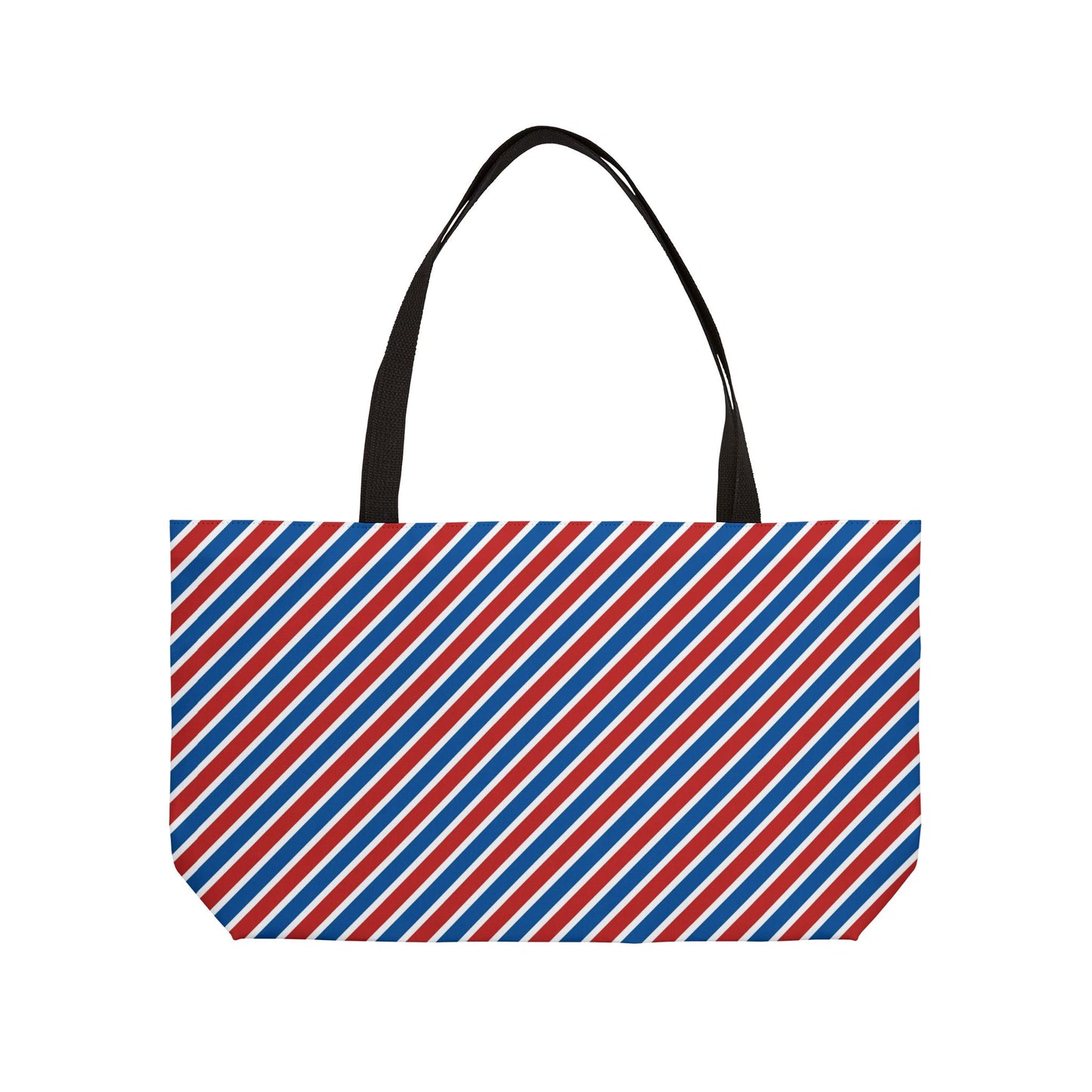 Patriotic Striped Weekender Tote Bag, Beach Bag, Travel Tote, Patterned Carryall, Gift for Her, Summer Vacation Accessories