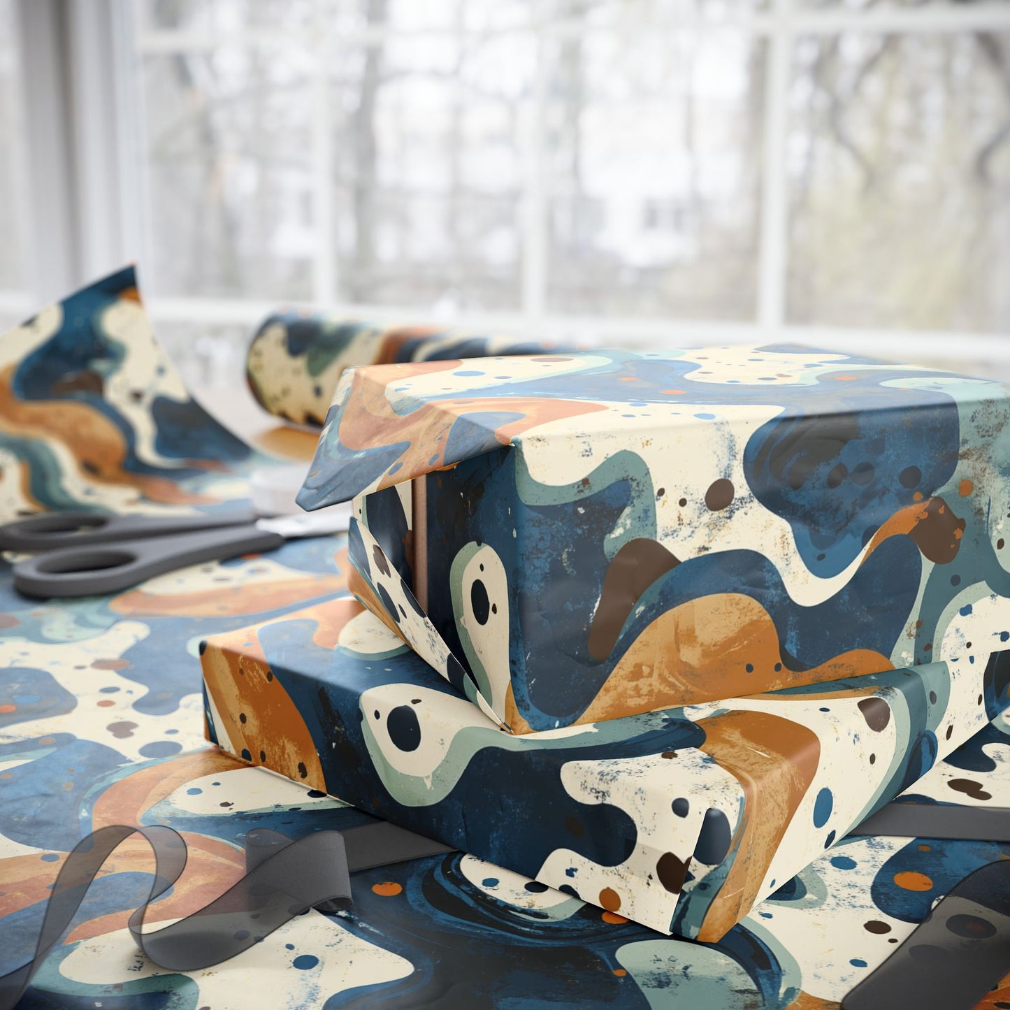 Artistic Wrapping Paper, Colorful Gift Wrap, Modern Decorative Paper, Unique Present Cover, Creative Packaging Solution