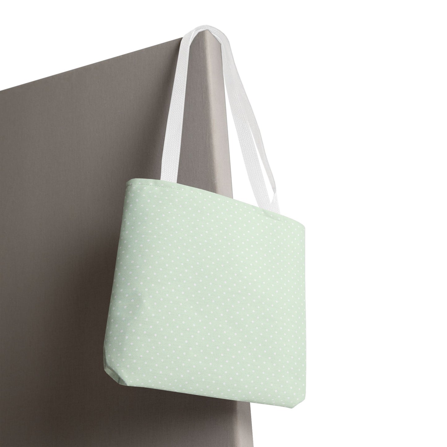 Mint Polka Dot Tote Bag | Stylish Eco-Friendly Day Bag, Beach Tote, Shopping Bag, Gift for Her, Everyday Purse