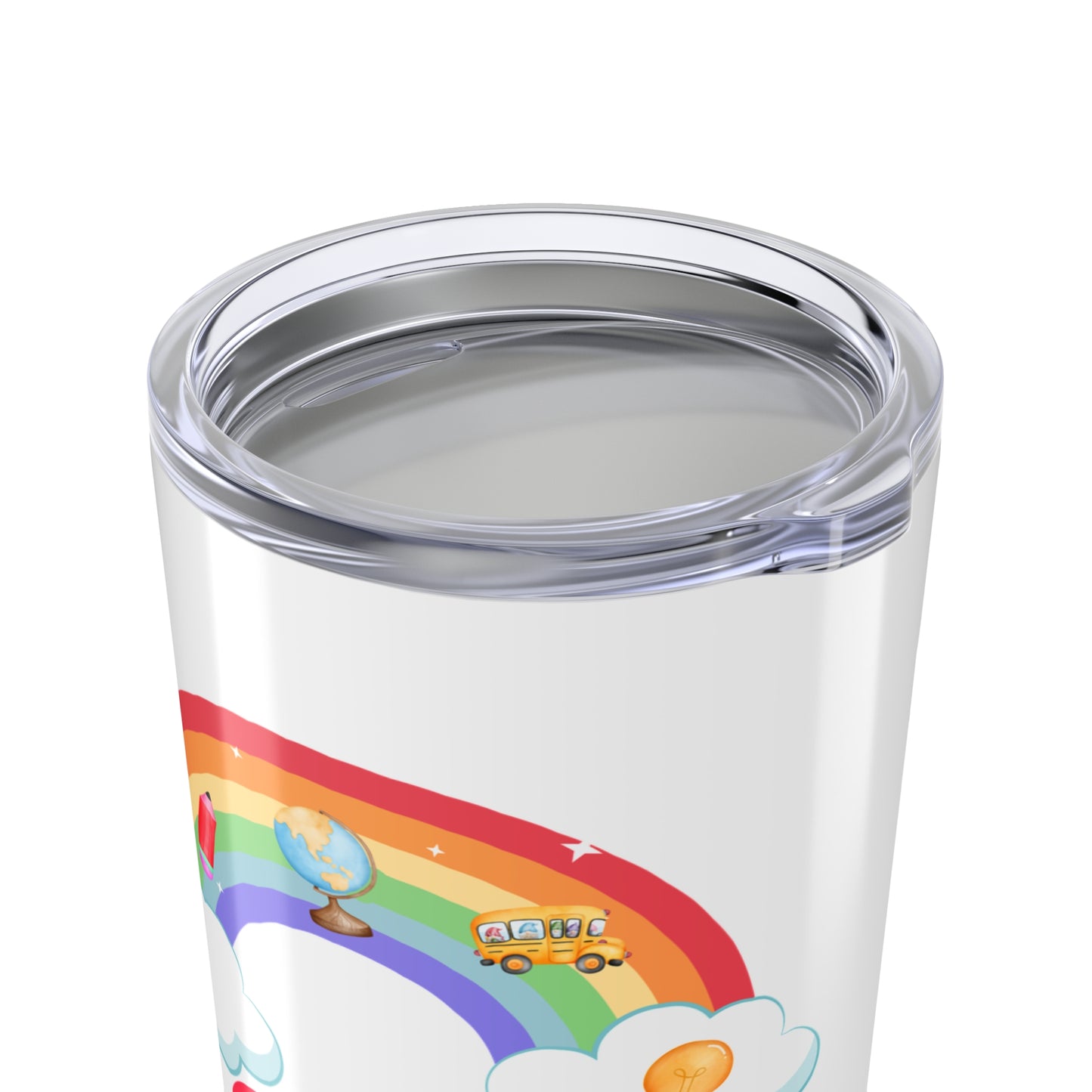 Rainbow Teacher Tumbler 20oz, Motivational Mug, Gift for Educators, Inspiring Travel Container, Rainbow Inspirational Drinkware
