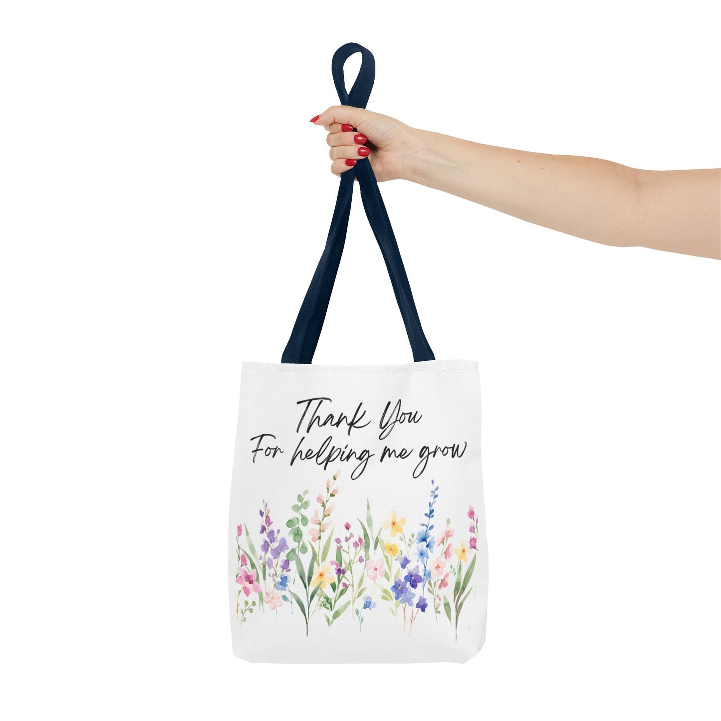 Thank You Floral Tote Bag, Appreciation Gift, Eco-Friendly Bag, Wedding Favor, Teacher's Gift, Summer Tote, Gardening Accessory