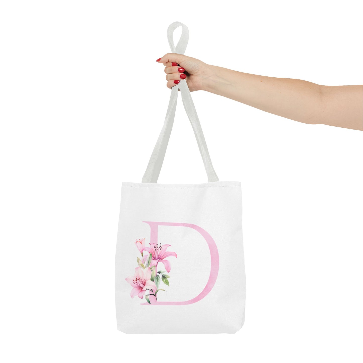 Personalized Floral Tote Bag, Custom Initial Tote, Eco-Friendly Shopping Bag, Gift for Her, Monogrammed Bag