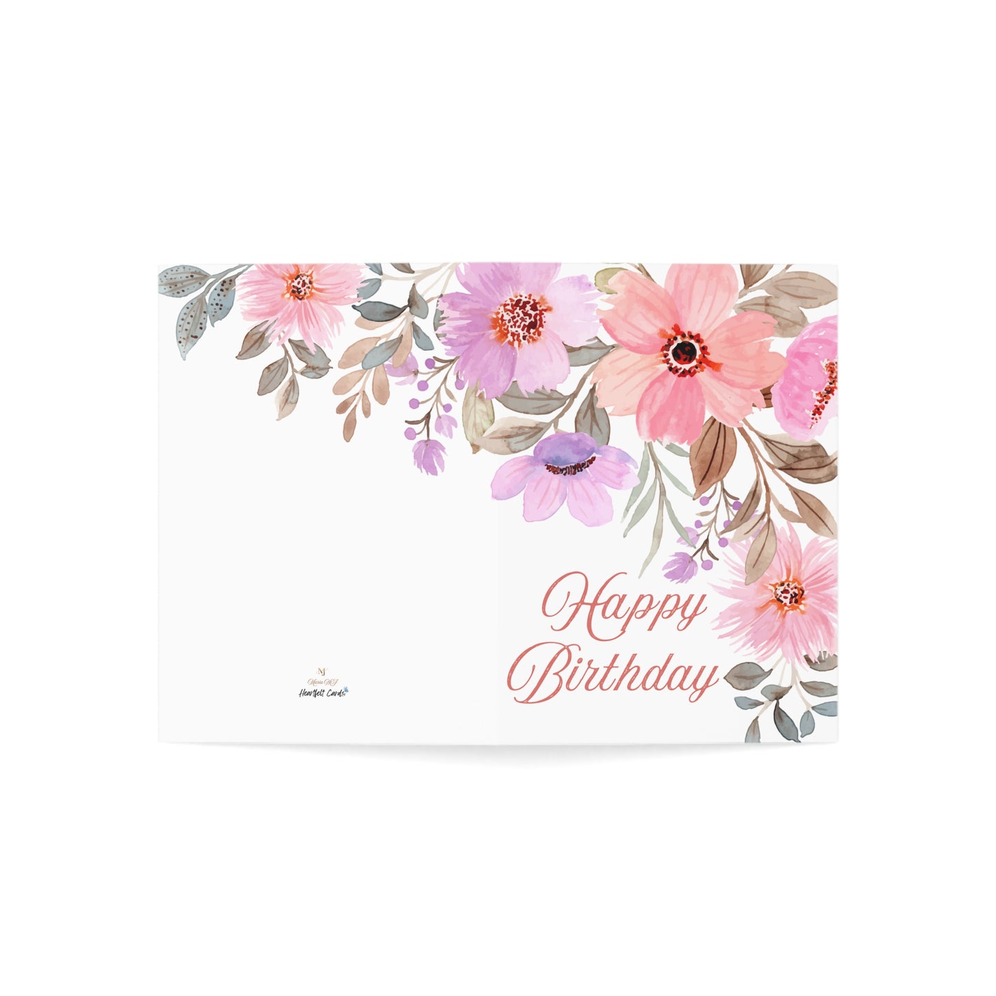 Floral Birthday Greeting Cards Set - 1, 10, 30, or 50pcs
