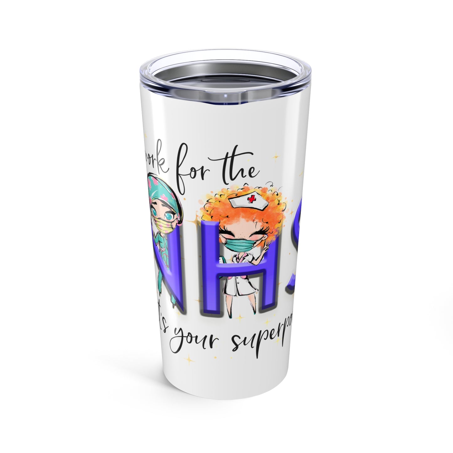 Thankful Nurse Tumbler: Enjoy Your Superpower Drinkware, Nurse Gifts, Medical Appreciation, Healthcare Humor, Fun Travel Mug