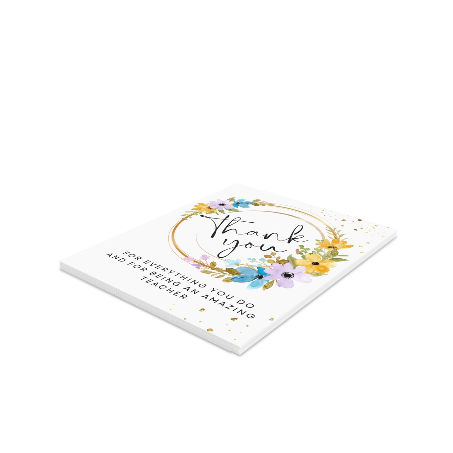 Elegant Thank You Greeting Cards for Teachers, Floral Note Cards, Teacher Appreciation Gifts, Stationery Set, Thank You Cards