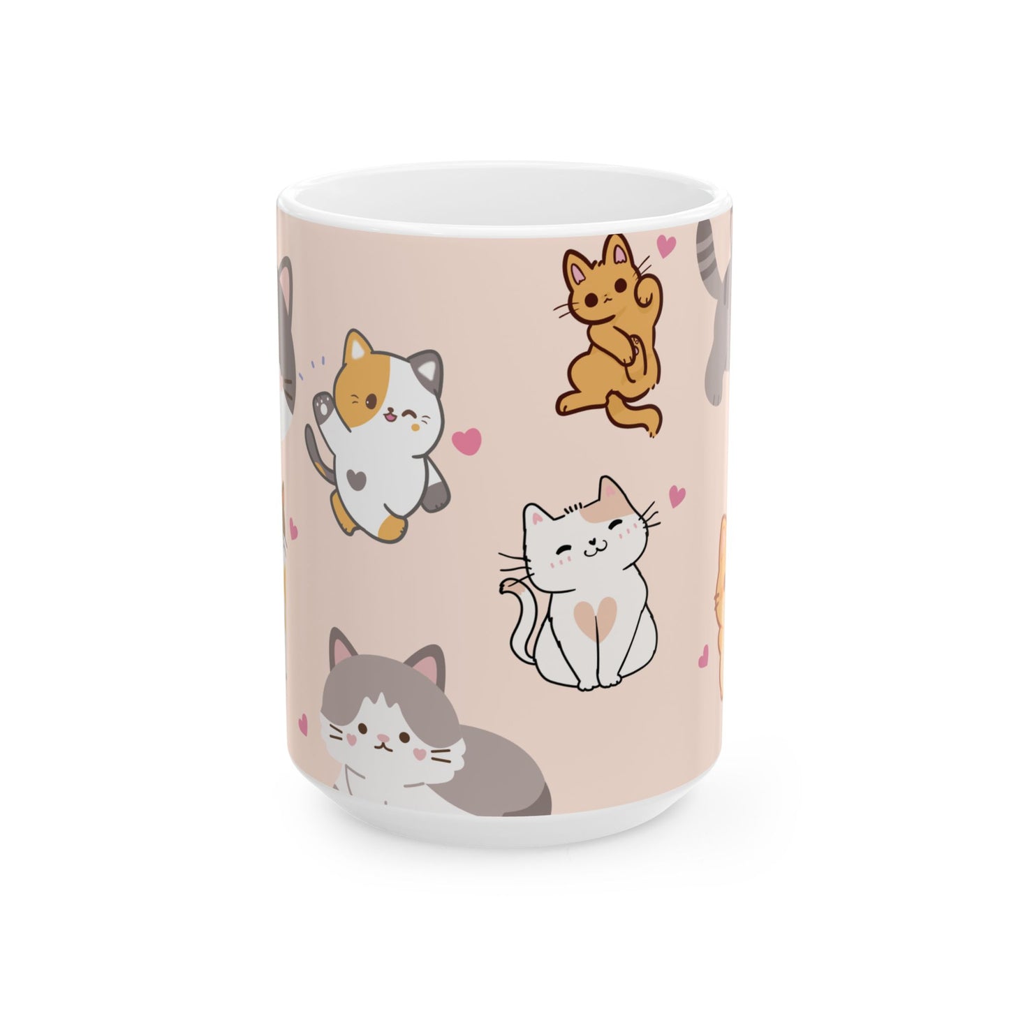 Cute Cat Lover Ceramic Mug - Adorable Animal Design for Coffee & Tea