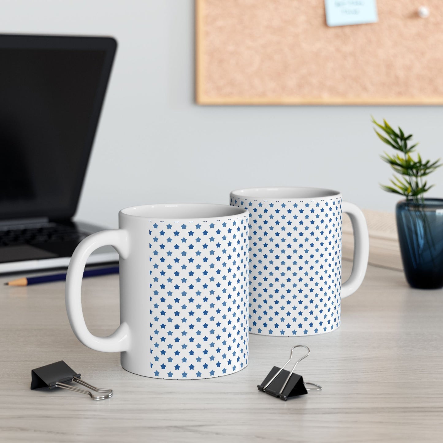 Starry Blue Ceramic Mug, Cute Coffee Cup, Gift for Her, Birthday Gift, Cozy Home Decor, Inspirational Drinkware