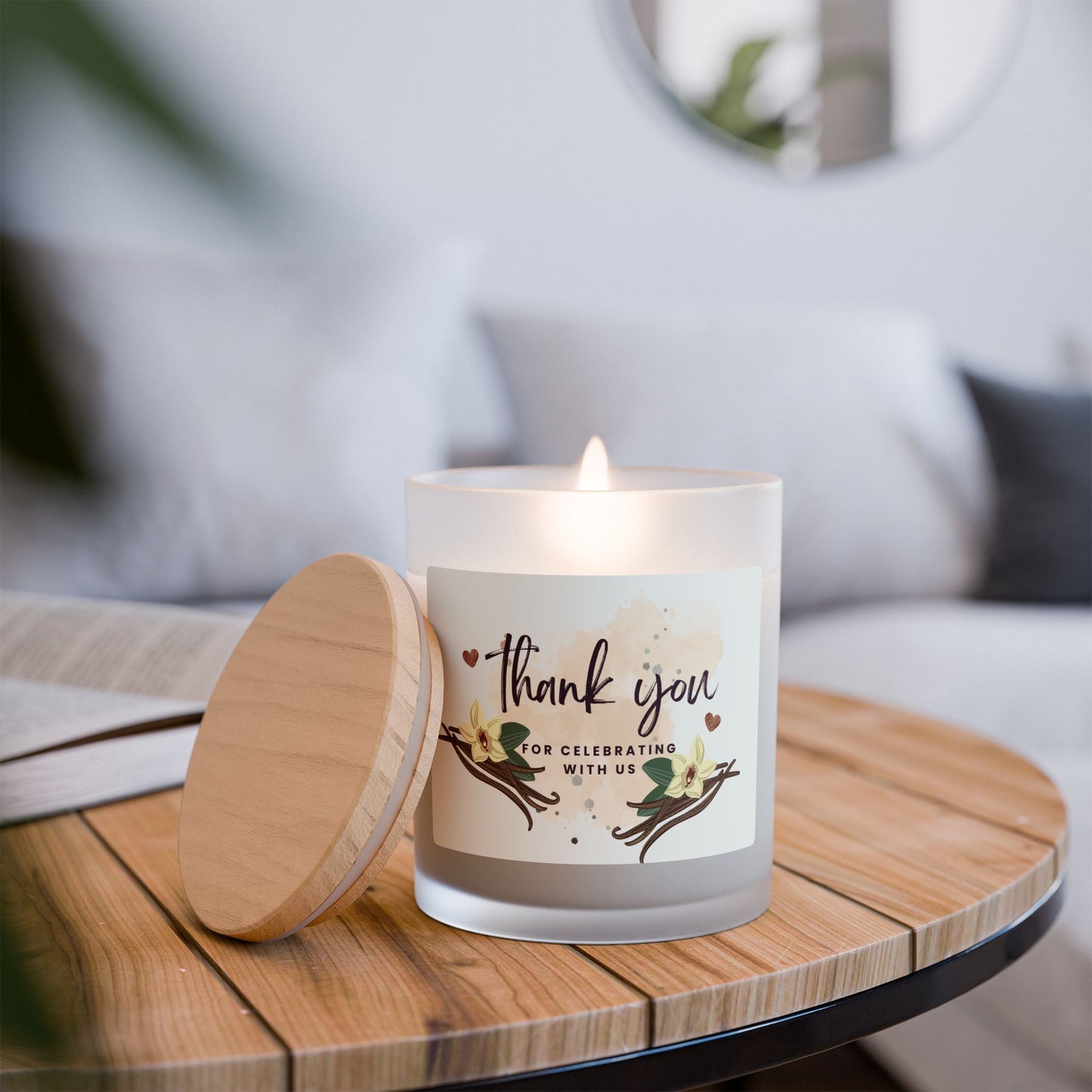 Personalized Thank You Candle - Frosted Glass 11oz