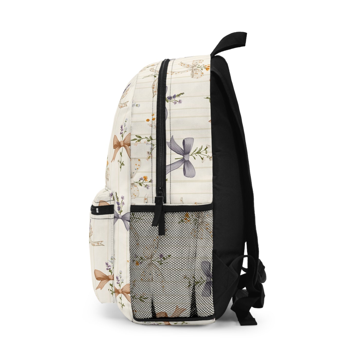 Charming Floral Backpack featuring Bows and Pastel Colors, Ideal for School, Travel, Gifts, Everyday Use, Eco-Friendly