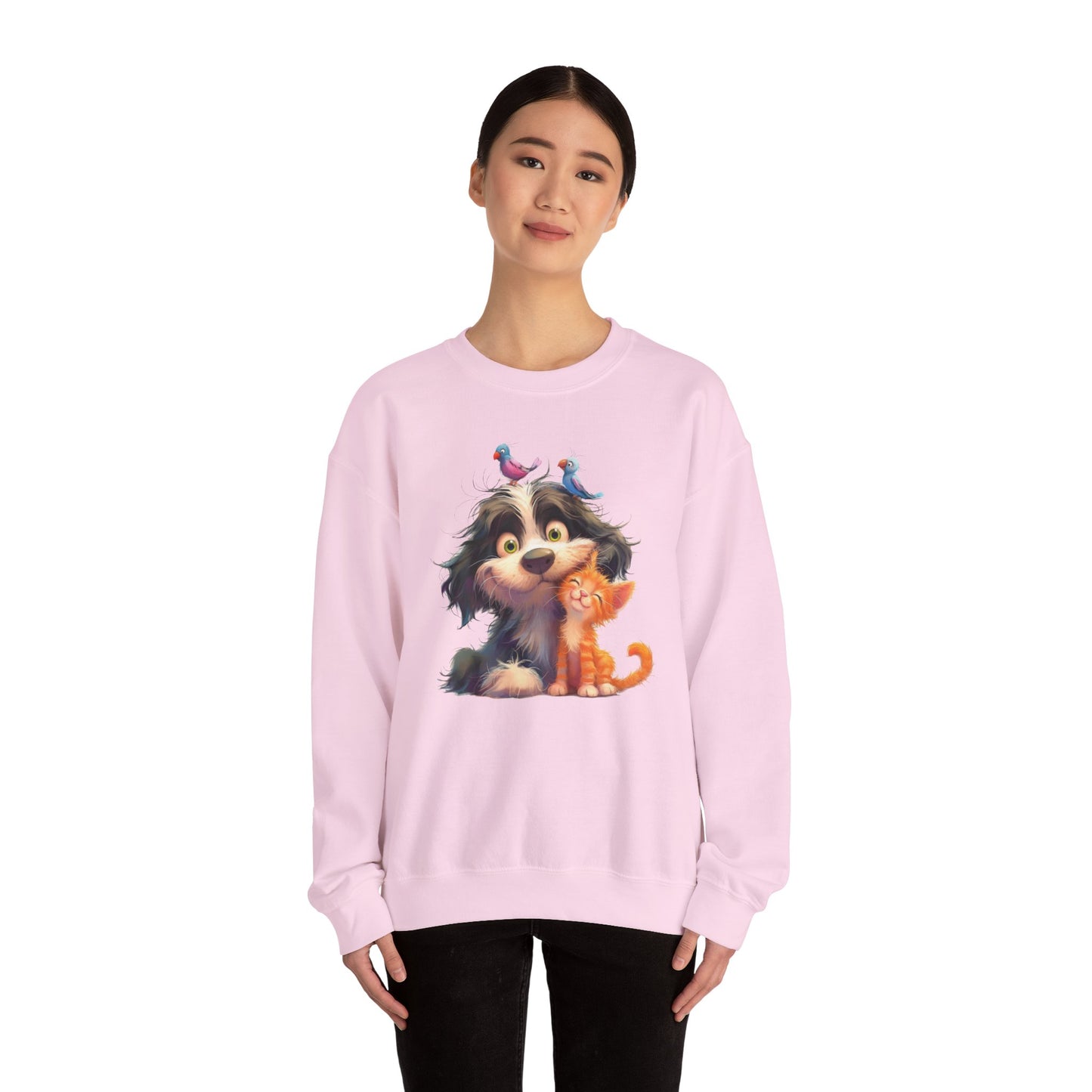 Cozy Pet Lovers Sweatshirt, Cute Animal Crewneck, Gift for Cat Dog Mom, Funny Pet Sweatshirt, Relaxed Fit Unisex Top