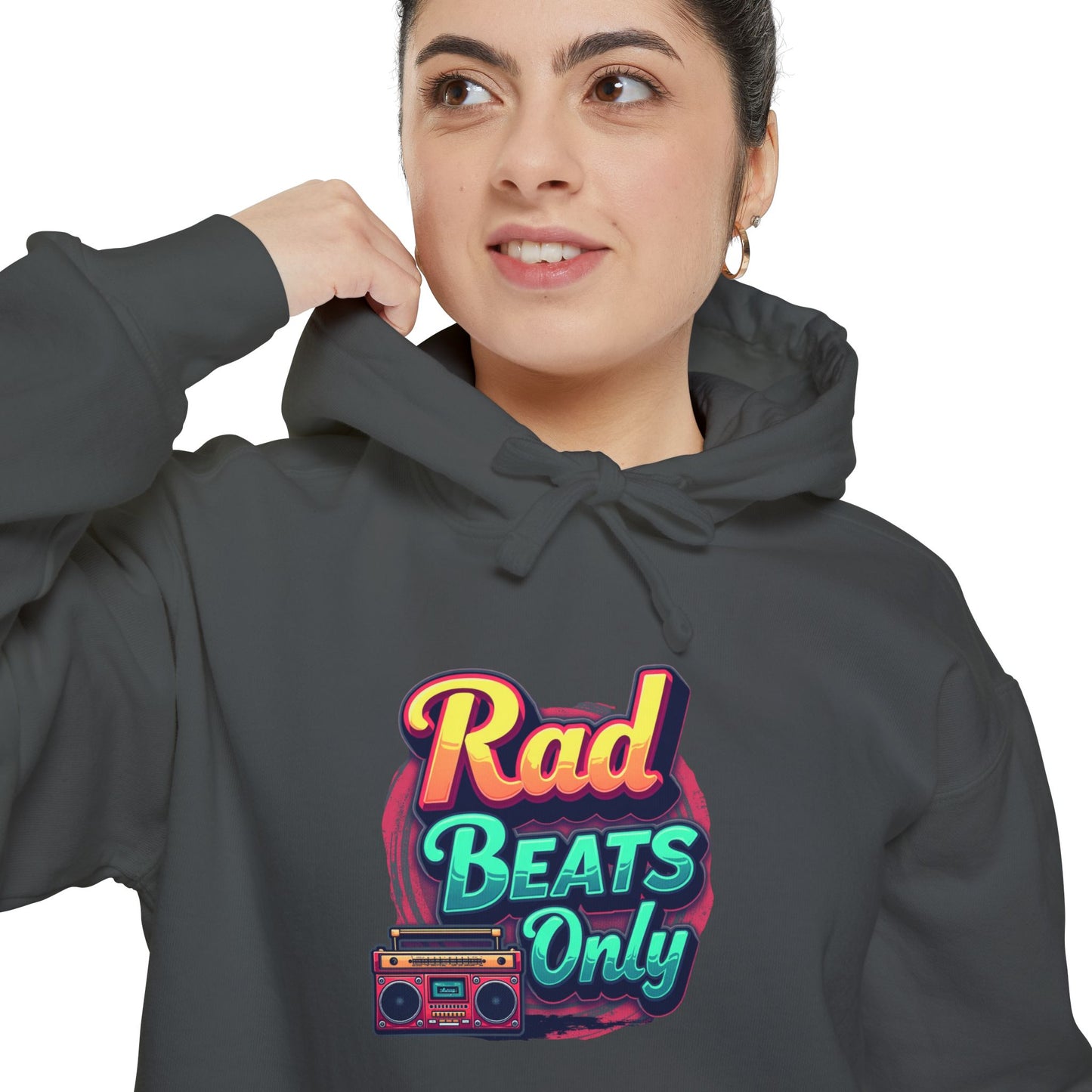 Rad Beats Unisex Hoodie, Music Lover Gift, Fun Retro Apparel, Unique Streetwear, Perfect for Casual Outfits