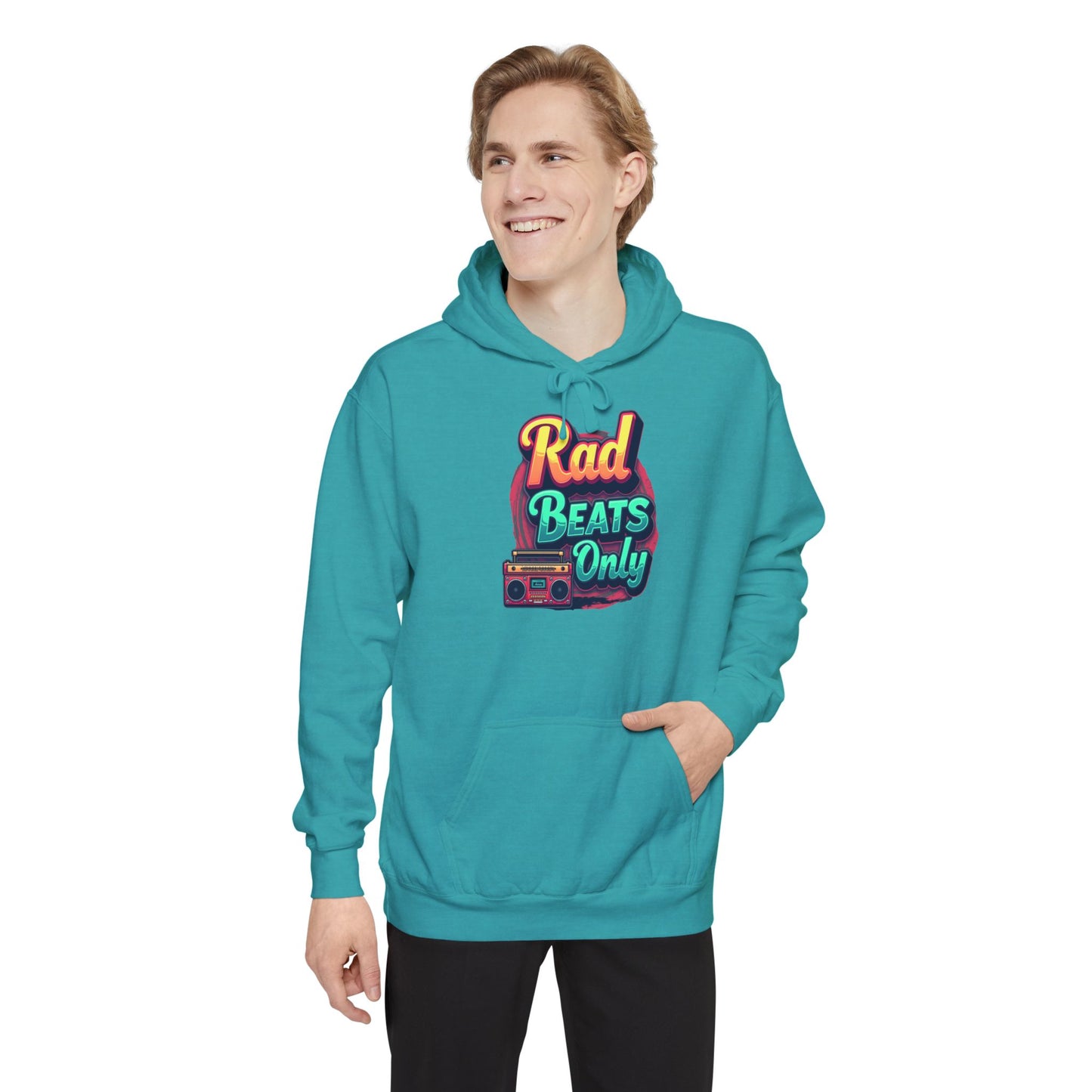 Rad Beats Unisex Hoodie, Music Lover Gift, Fun Retro Apparel, Unique Streetwear, Perfect for Casual Outfits