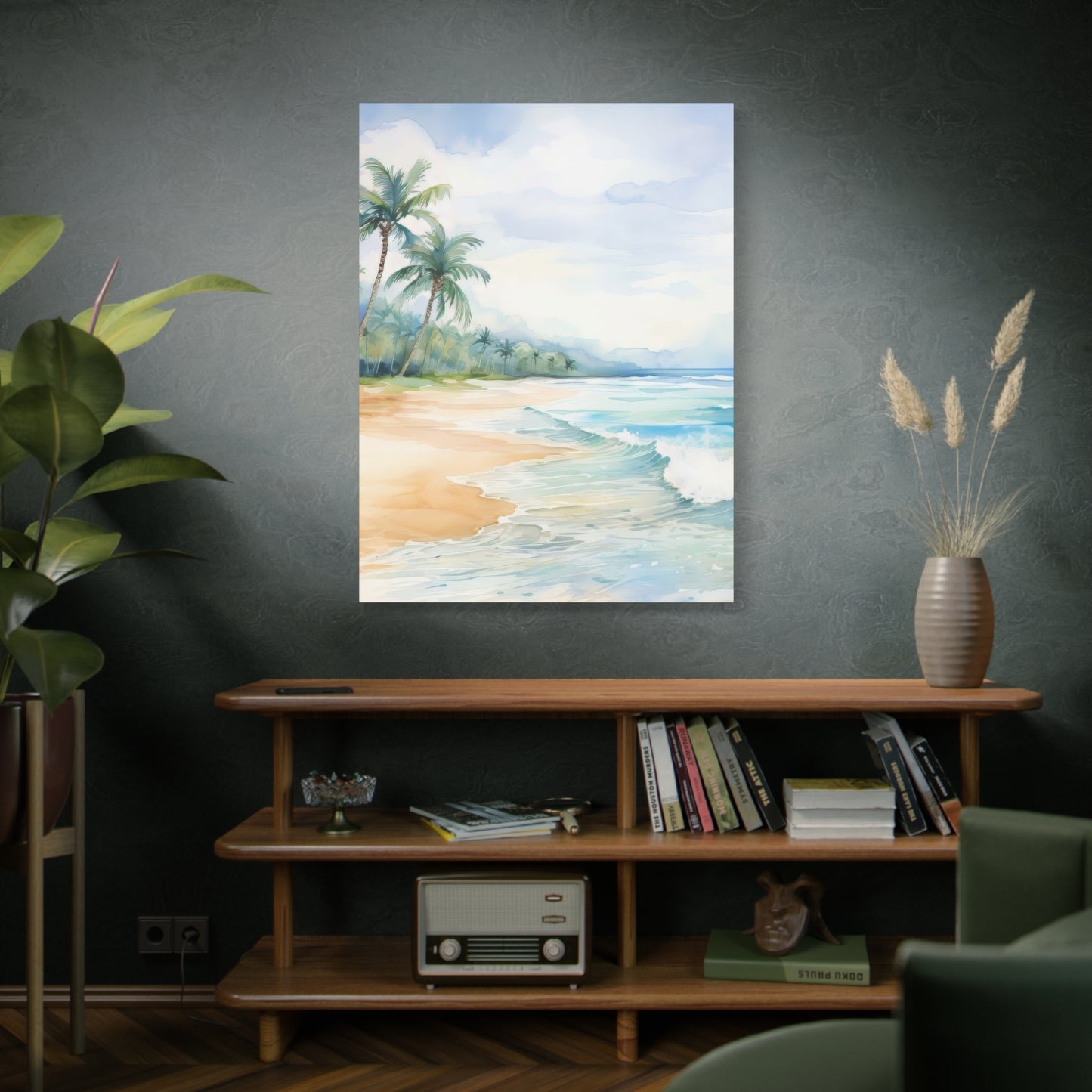 Beach Vibes Wall Art, Coastal Canvas Print, Tropical Decor, Ocean Scene Artwork, Home Decor, Gift for Beach Lovers, Summer Wall Art