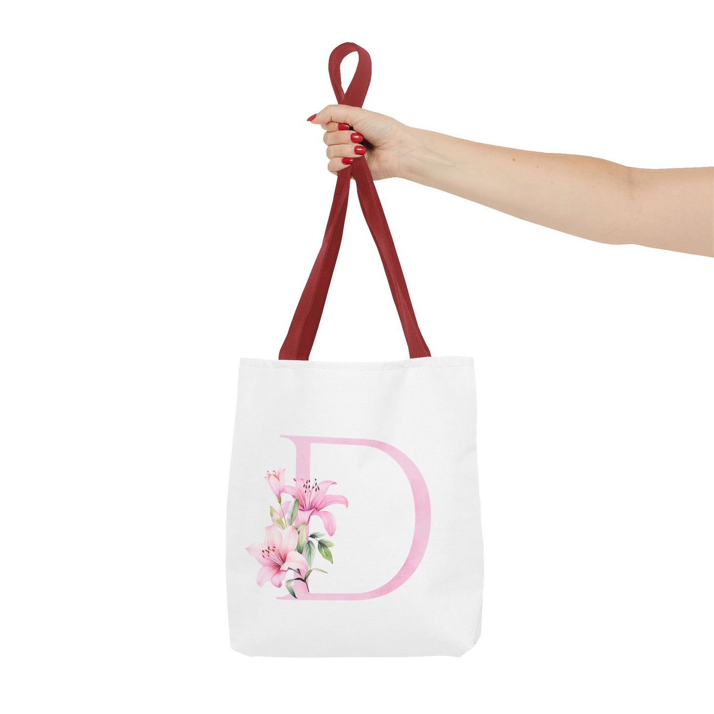 Personalized Floral Tote Bag, Custom Initial Tote, Eco-Friendly Shopping Bag, Gift for Her, Monogrammed Bag