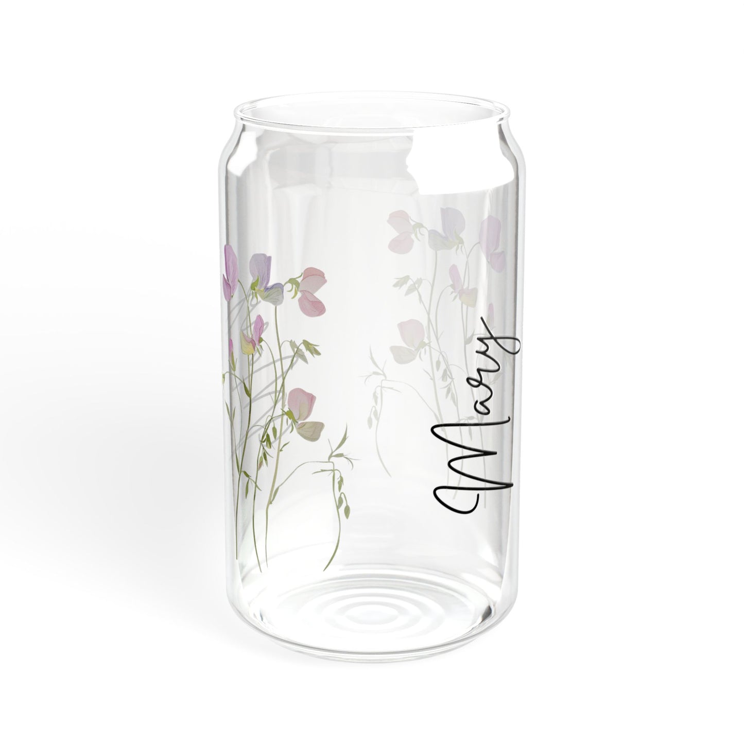 Floral Sipper Glass, Personalized Drinkware, Gifts for Her, Eco-Friendly Tumblers, Summer Parties, Home Decor, Garden Lovers
