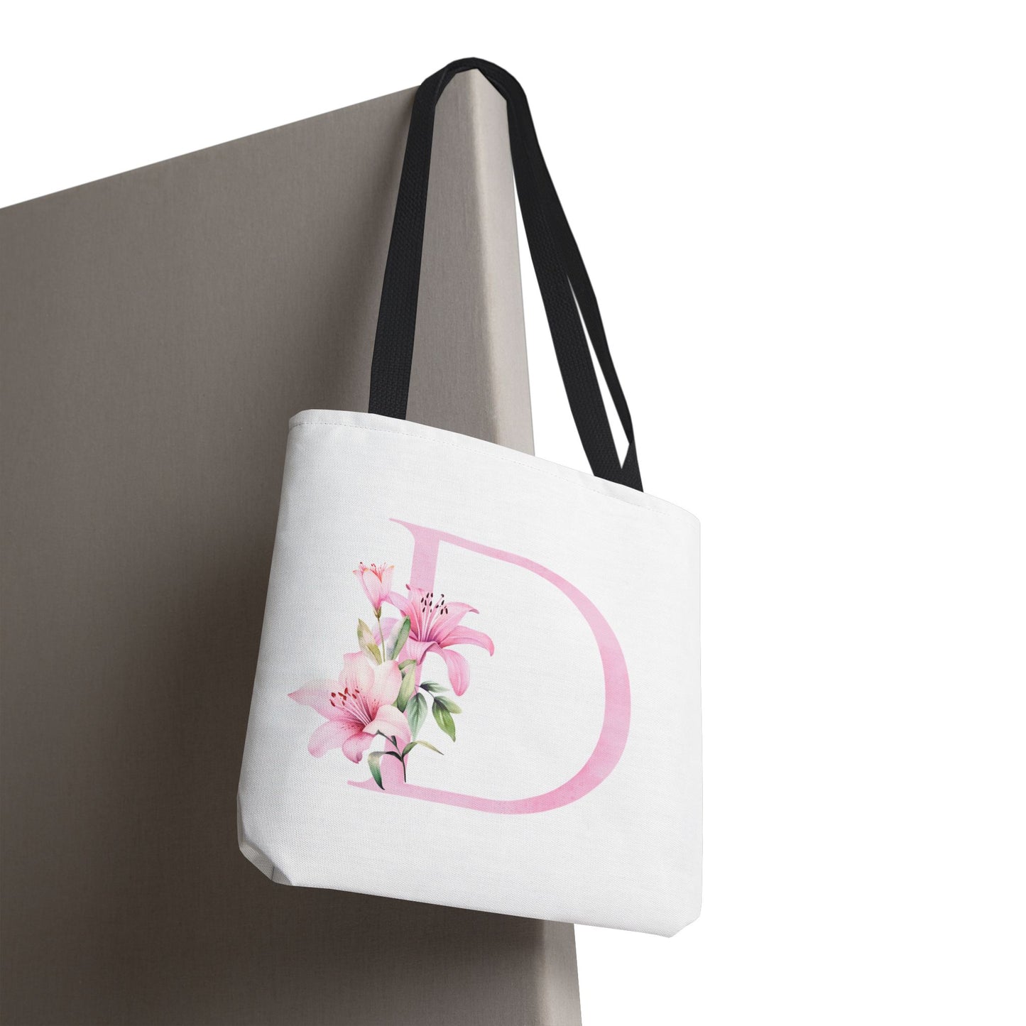 Personalized Floral Tote Bag, Custom Initial Tote, Eco-Friendly Shopping Bag, Gift for Her, Monogrammed Bag