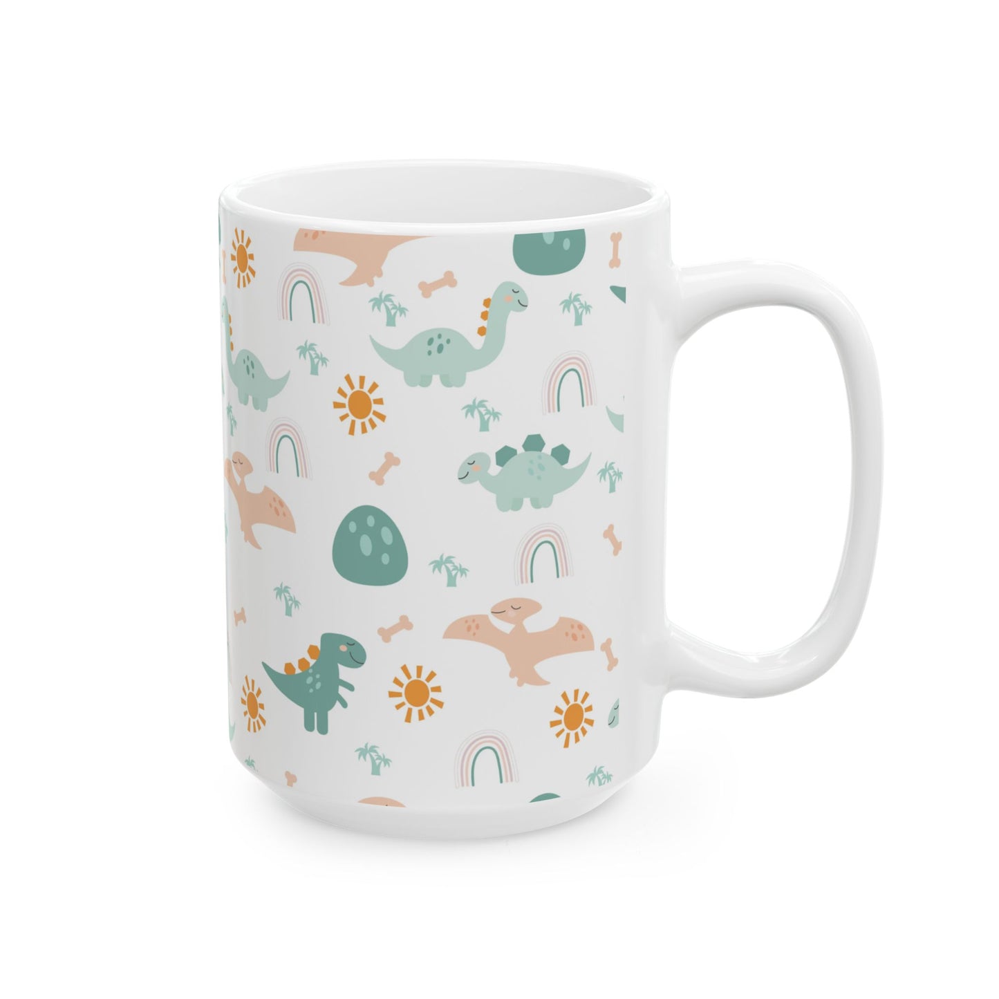 Whimsical Dinosaur Ceramic Mug - Fun Kids Drinkware | 11oz & 15oz