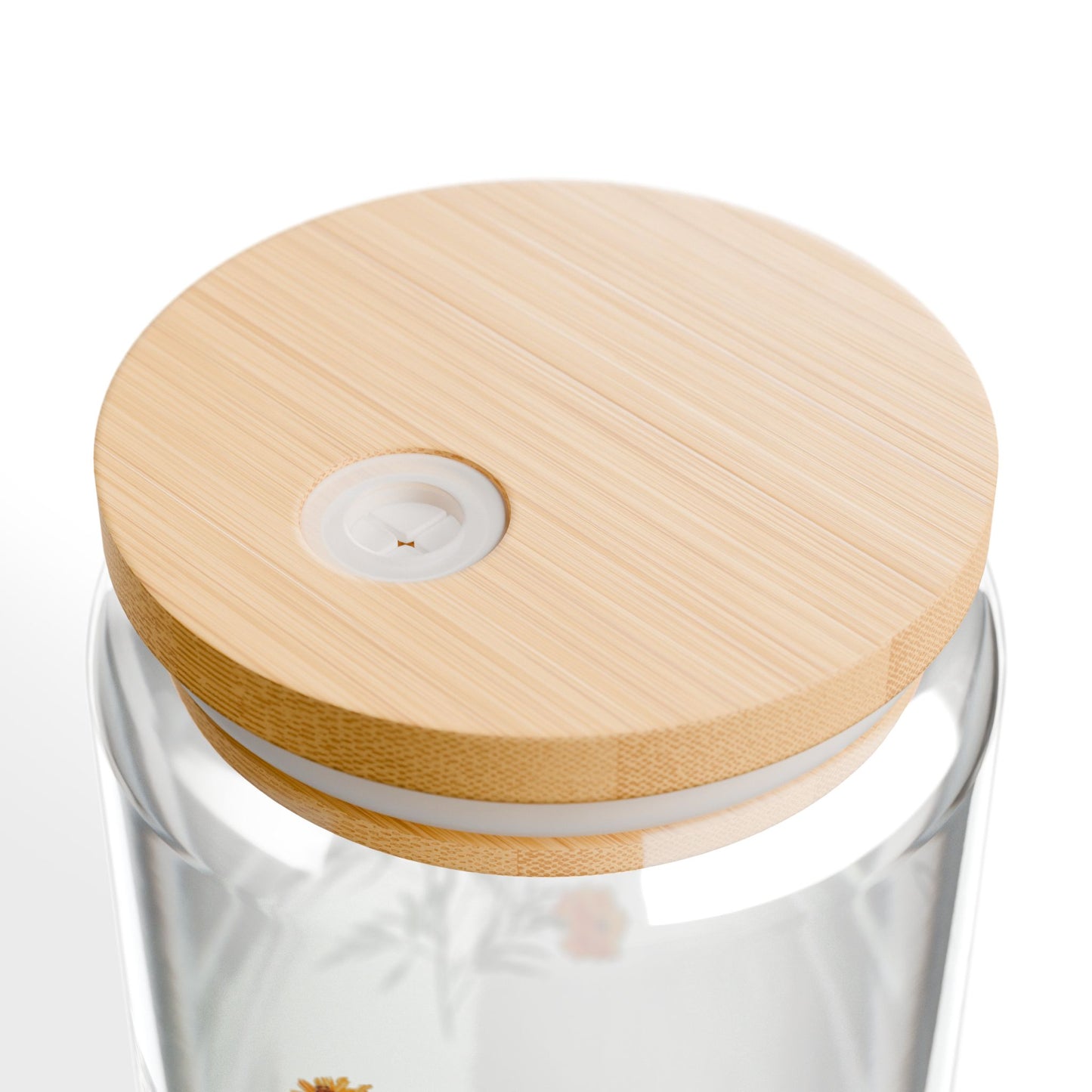 Floral Sipper Glass, 16oz | Handmade Drinkware, Sustainable Beverage Container, Great for Gifts, Eco-Friendly Hydration