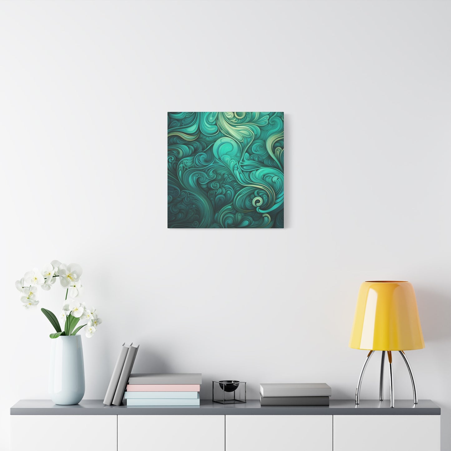 Artistic Stretched Canvas Wall Art, Modern Home Décor, Abstract Swirl Design, Living Room Decoration, Unique Gift for Art Lovers