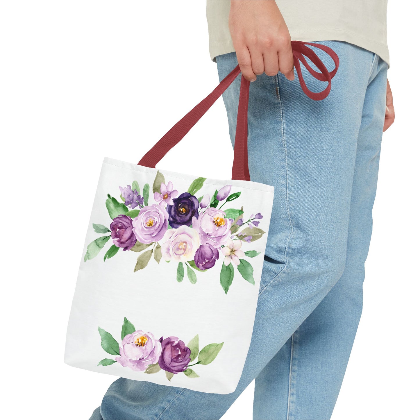 Floral Tote Bag, Stylish Market Bag, Spring Gift, Eco-Friendly Shopping Bag, Flower Print, Birthday Present, Lightweight Carryall