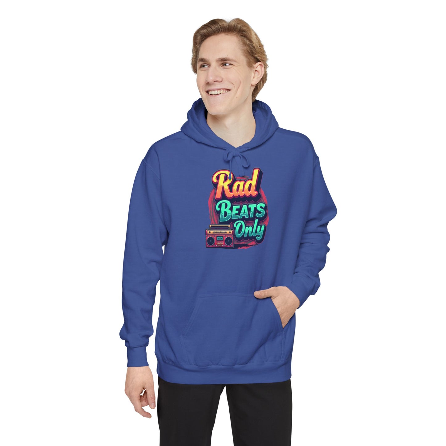 Rad Beats Unisex Hoodie, Music Lover Gift, Fun Retro Apparel, Unique Streetwear, Perfect for Casual Outfits