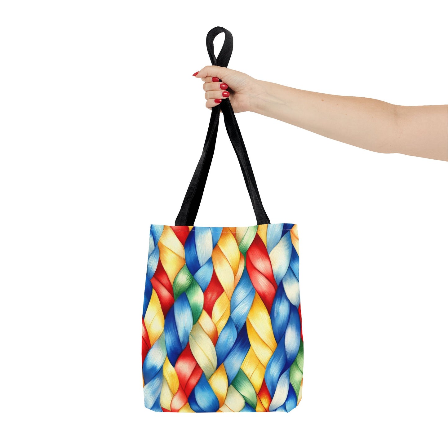Colorful Woven Tote Bag - Vibrant Art Print, Eco-Friendly Carry-All, Shopping Bag, Beach Bag, Gift for Friends