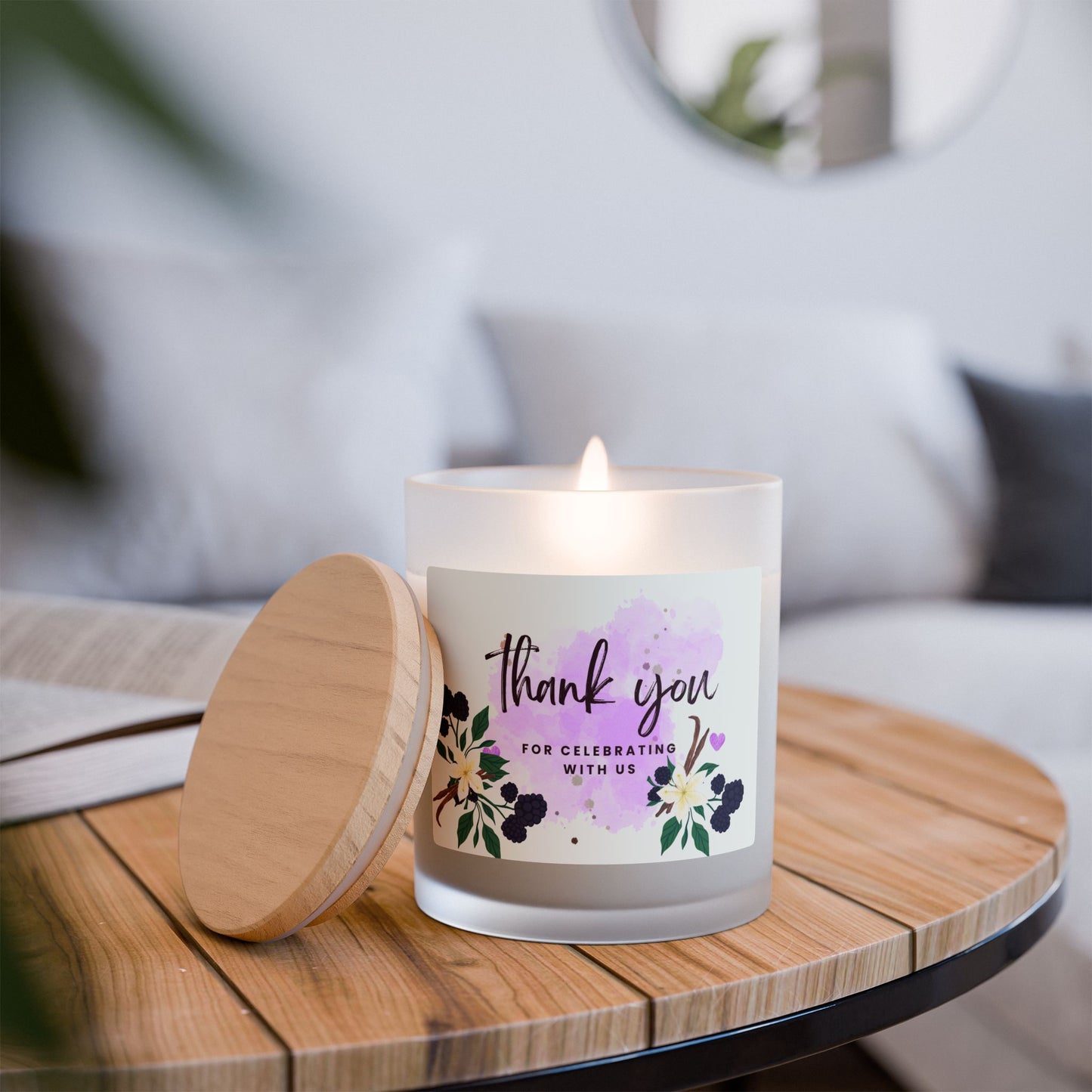 Personalized Thank You Candle - Frosted Glass 11oz