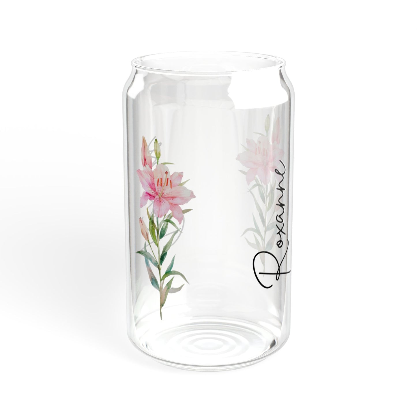 Personalized Floral Sipper Glass - 16oz, Custom Drinkware, Eco-Friendly Straw, Perfect Gift for Her, Floral Decor