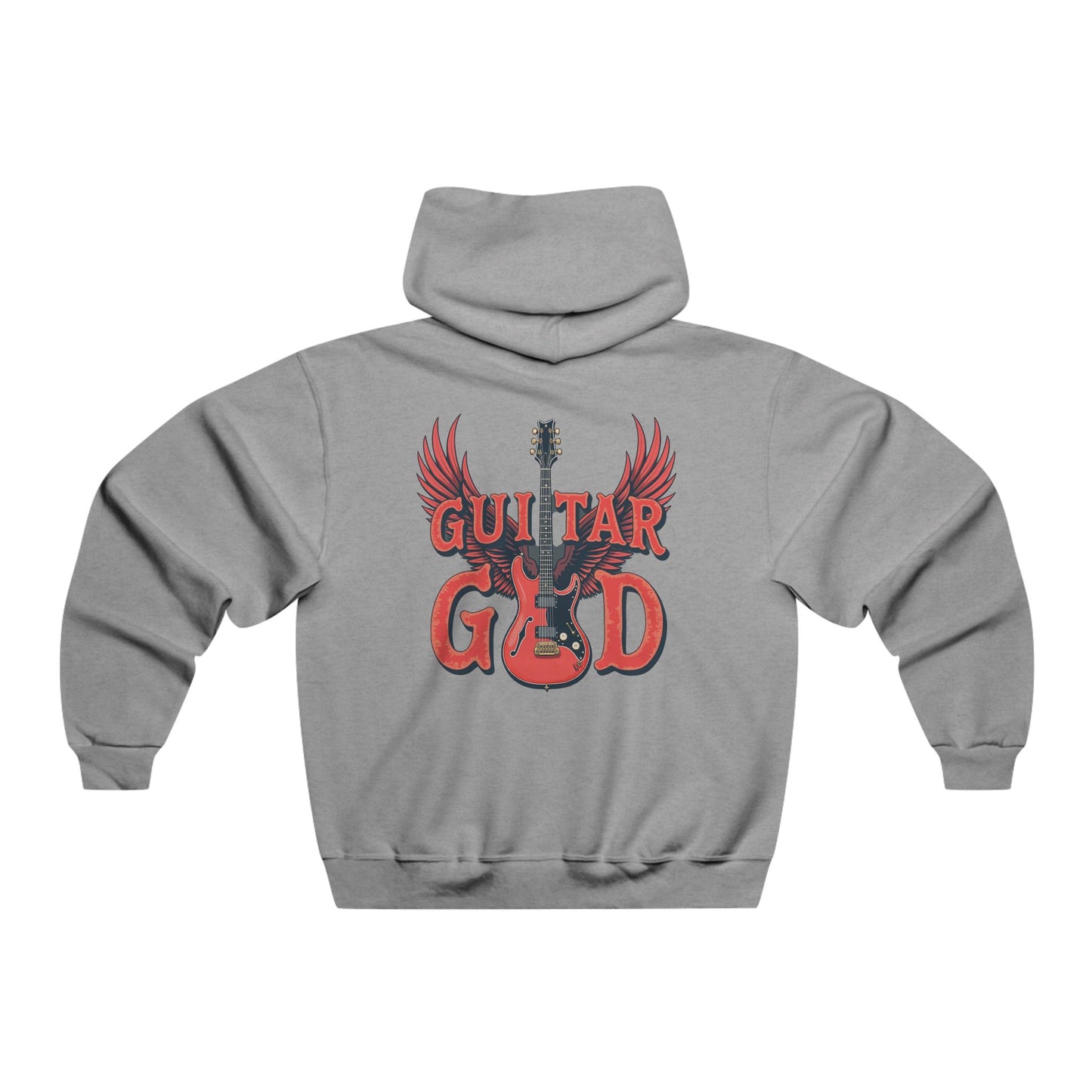 Guitar God Hoodie, Men's Music Sweatshirt, Rock and Roll Gift, Music Lover Apparel, Unique Guitarist Hoodie