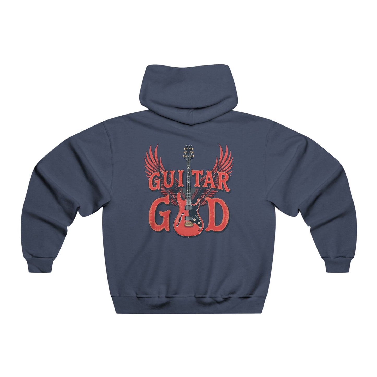 Guitar God Hoodie, Men's Music Sweatshirt, Rock and Roll Gift, Music Lover Apparel, Unique Guitarist Hoodie