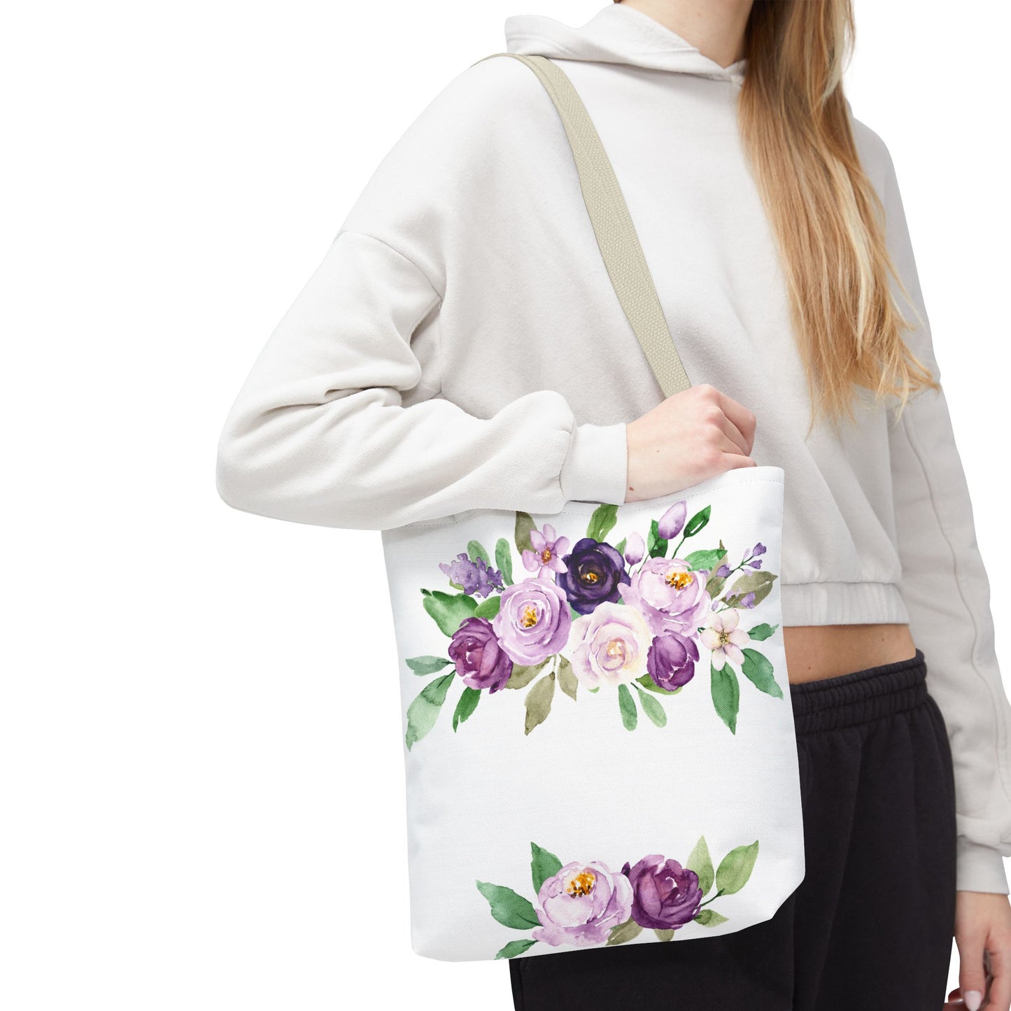 Floral Tote Bag, Stylish Market Bag, Spring Gift, Eco-Friendly Shopping Bag, Flower Print, Birthday Present, Lightweight Carryall