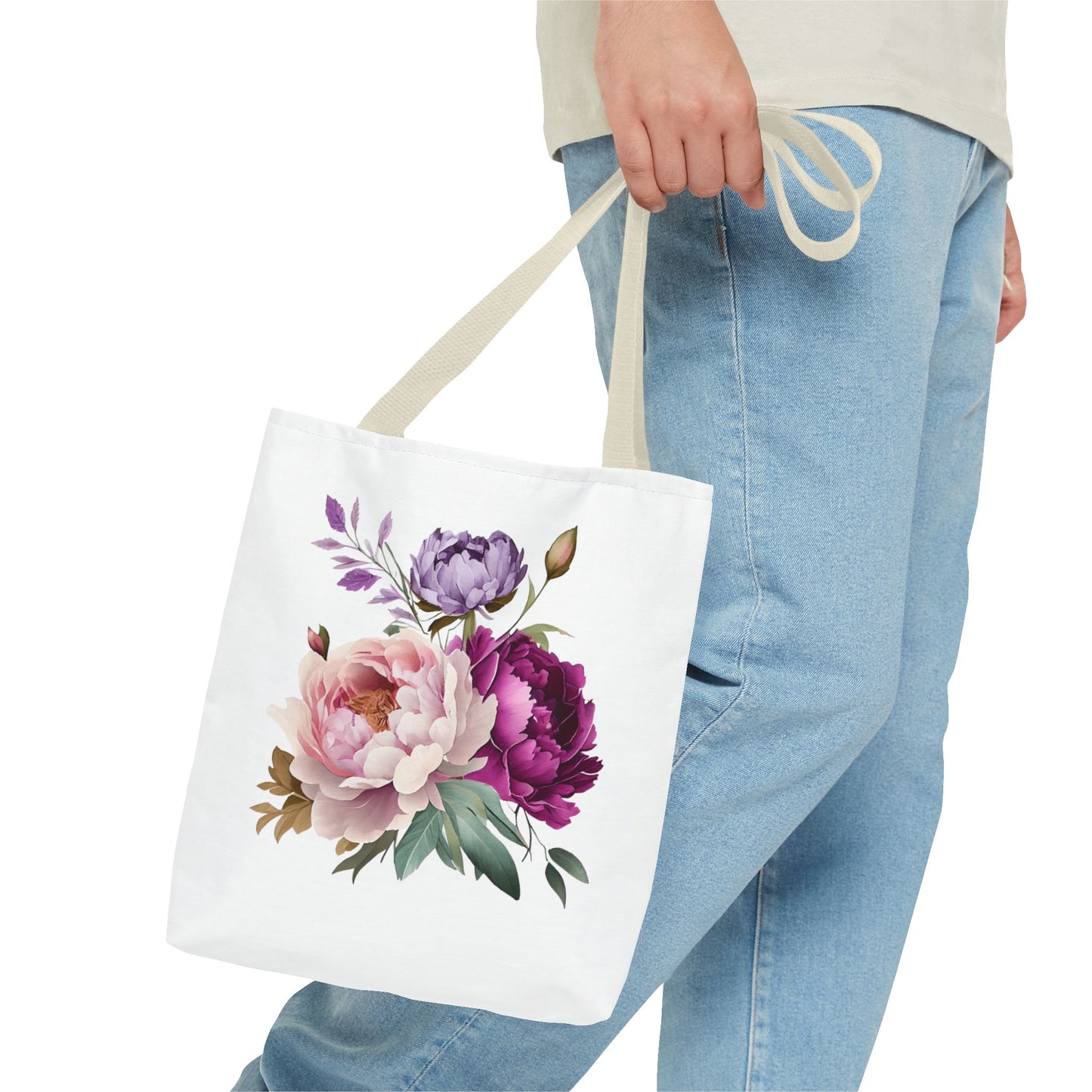 Floral Tote Bag, Botanical Shopping Tote, Eco-Friendly Grocery Bag, Chic Floral Purse, Mother's Day Gift, Spring Floral Carryall