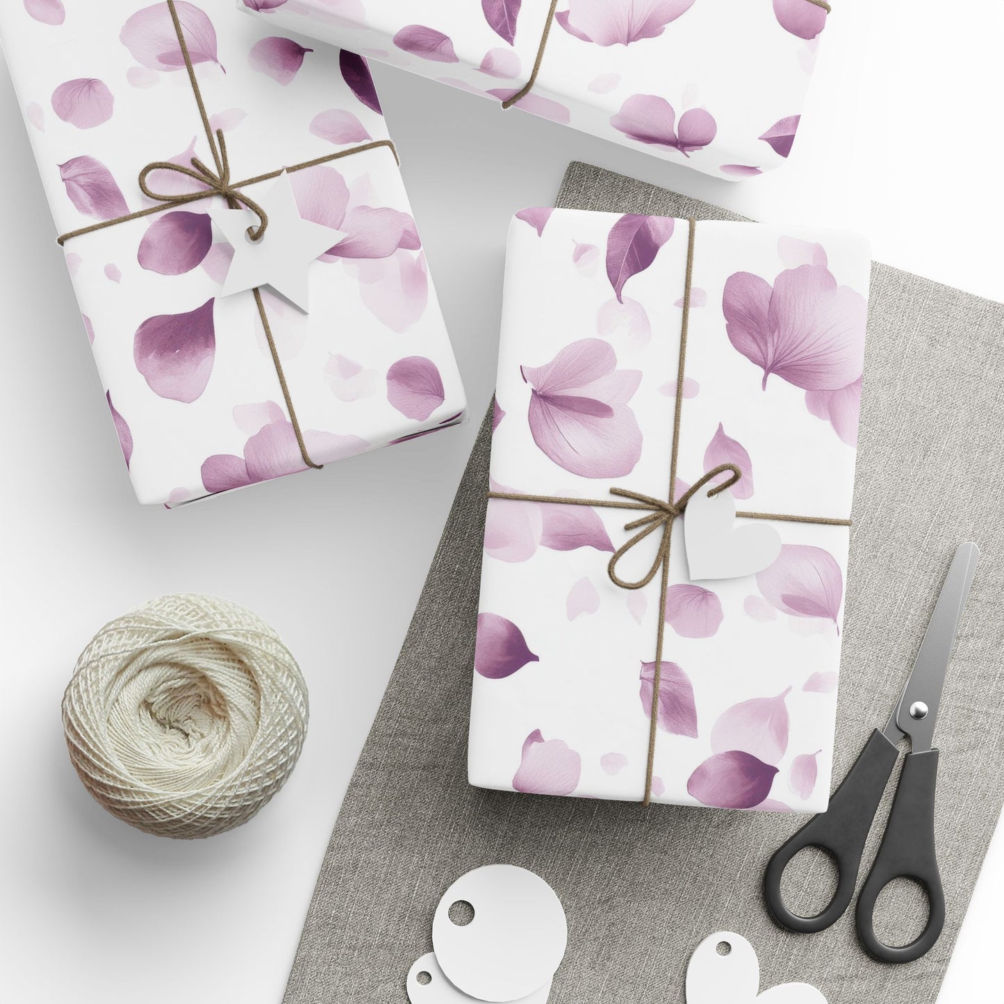 Elegant Floral Wrapping Paper, Gift Wrap for Weddings, Birthdays, and Special Occasions, Light Purple Petal Design
