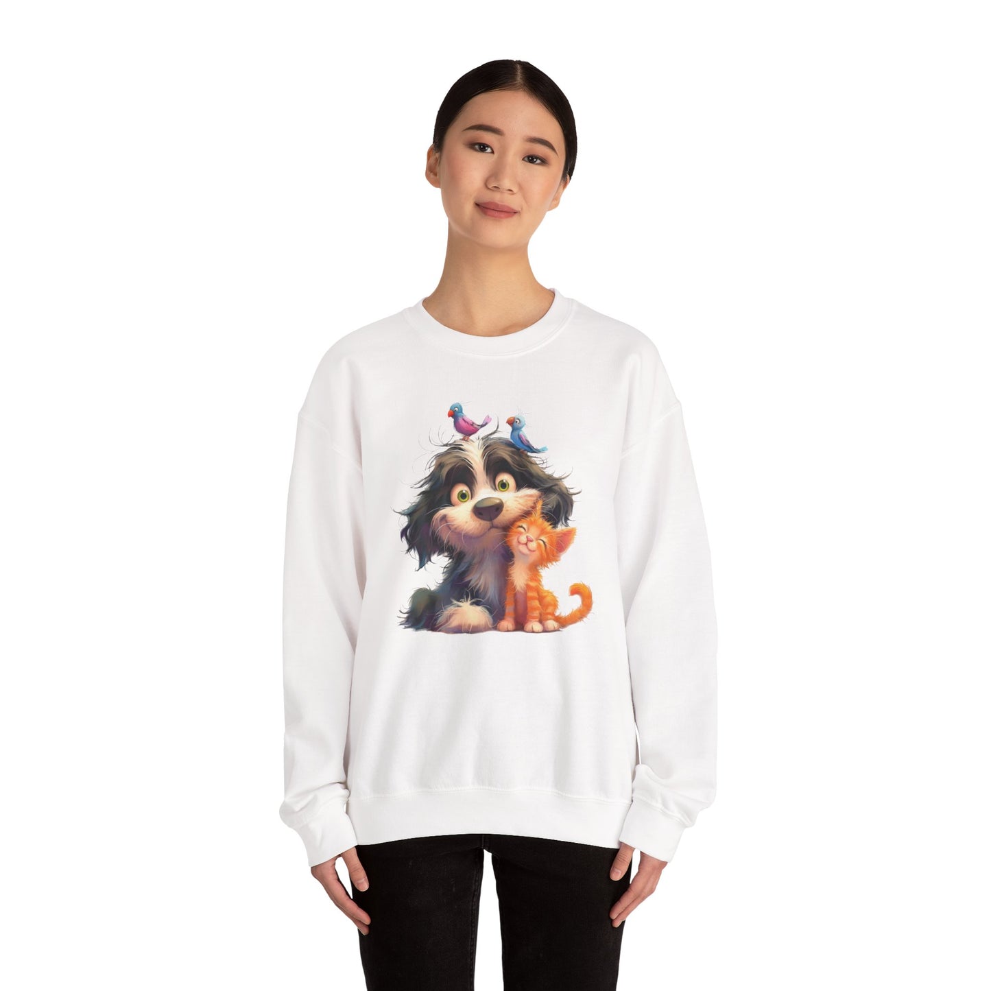 Cozy Pet Lovers Sweatshirt, Cute Animal Crewneck, Gift for Cat Dog Mom, Funny Pet Sweatshirt, Relaxed Fit Unisex Top