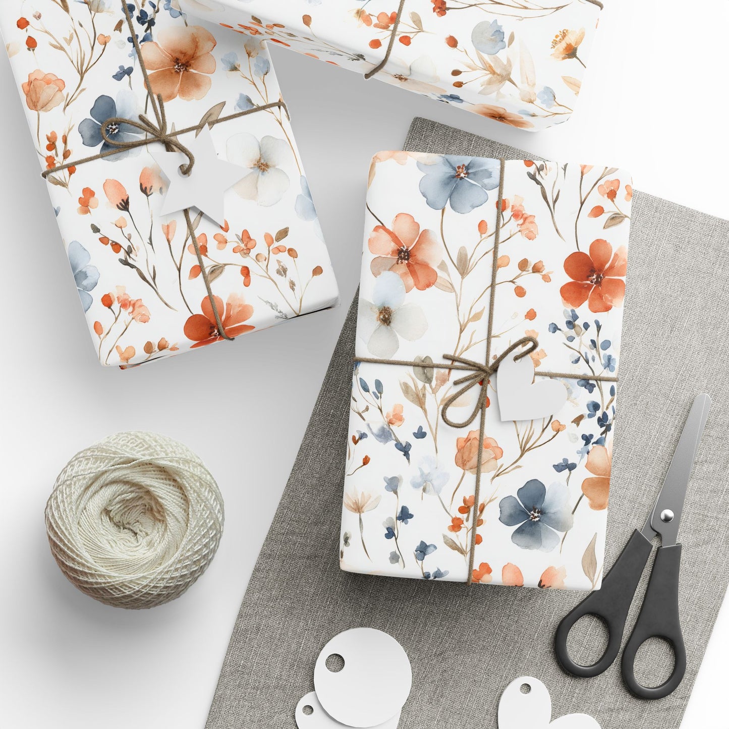 Floral Wrapping Paper, Gift Wrap, Holiday Wrap, Birthday Present, Eco-Friendly Decorations