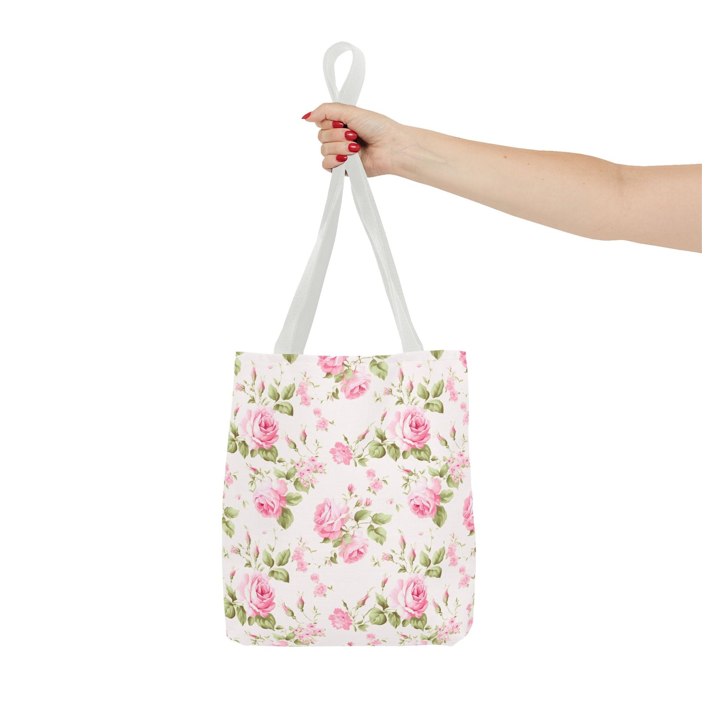 Floral Tote Bag, Rose Pattern Shoulder Bag, Stylish Eco-Friendly Shopper, Gift for Her, Spring Summer Accessory