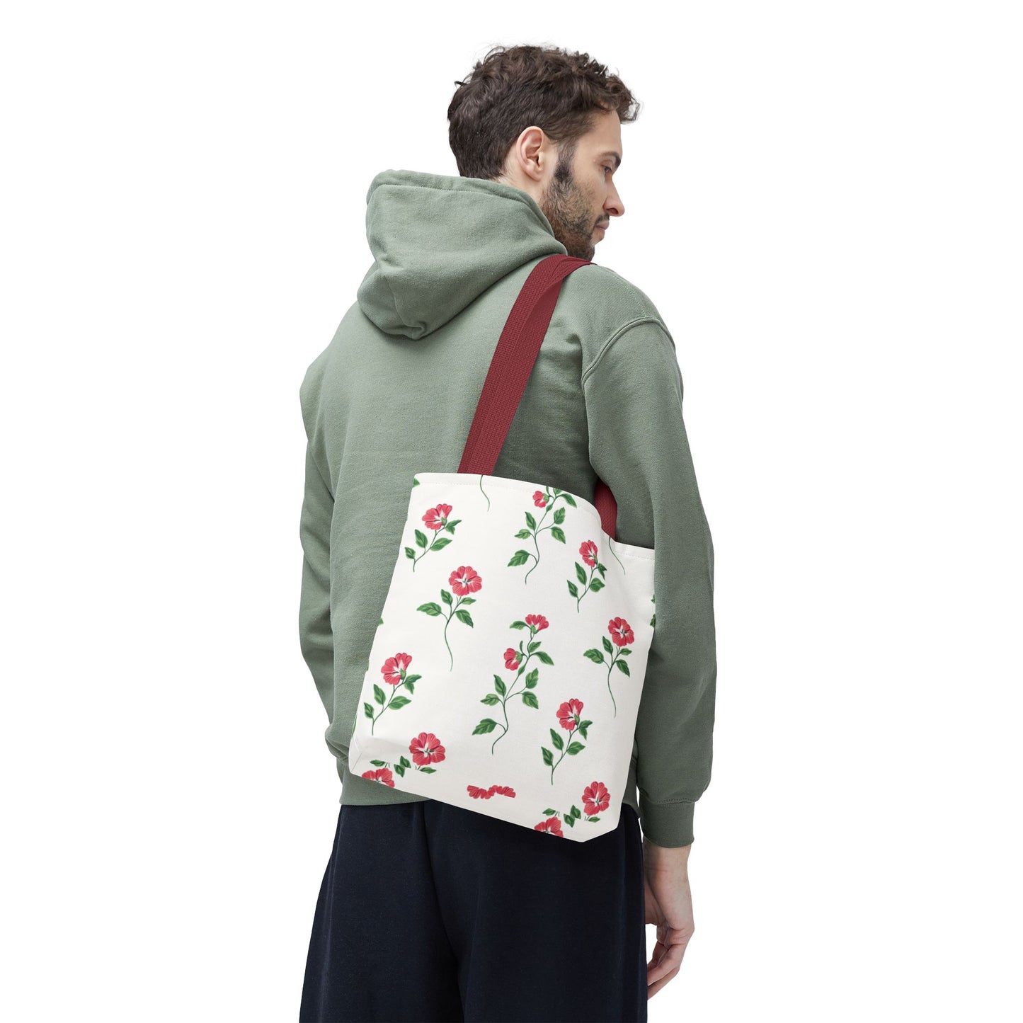 Floral Print Tote Bag - Stylish Everyday Accessory, Beach Bag, Shopping Tote, Gift for Her, Flower Lover's Canvas Bag