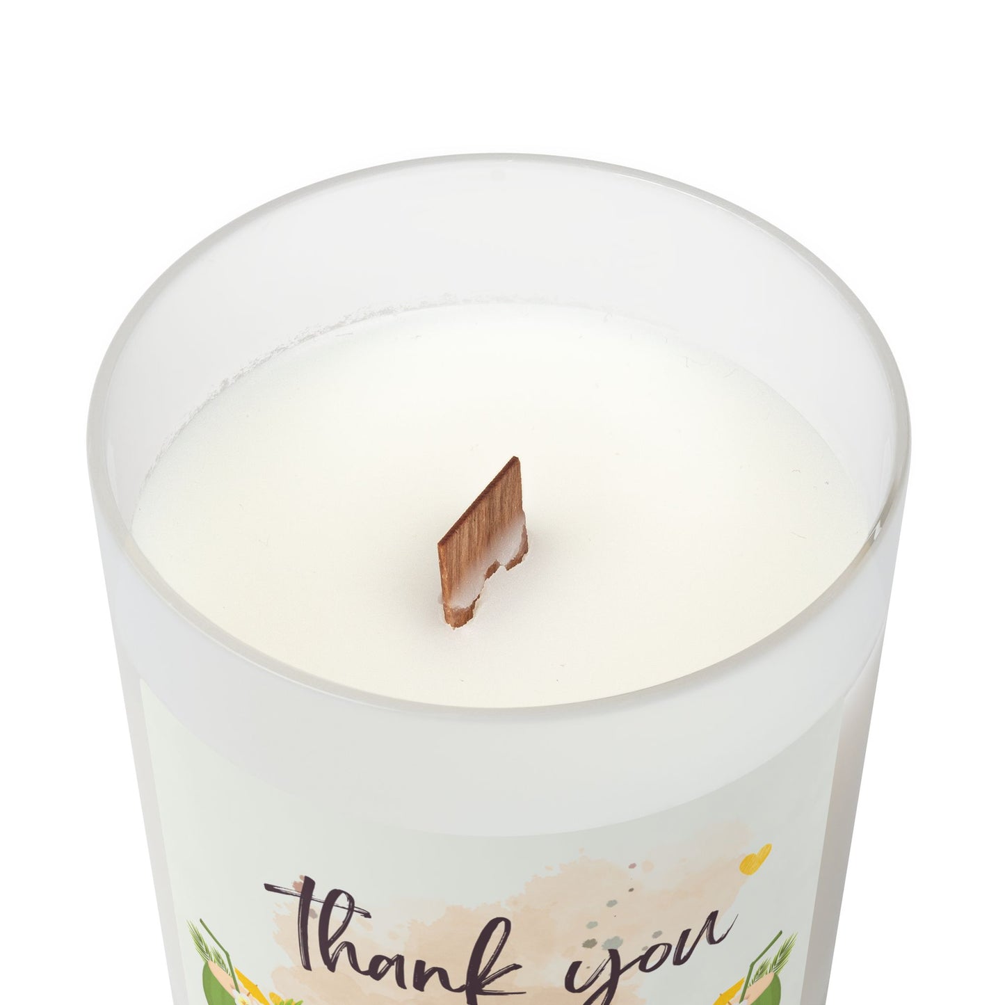 Personalized Thank You Candle - Frosted Glass 11oz