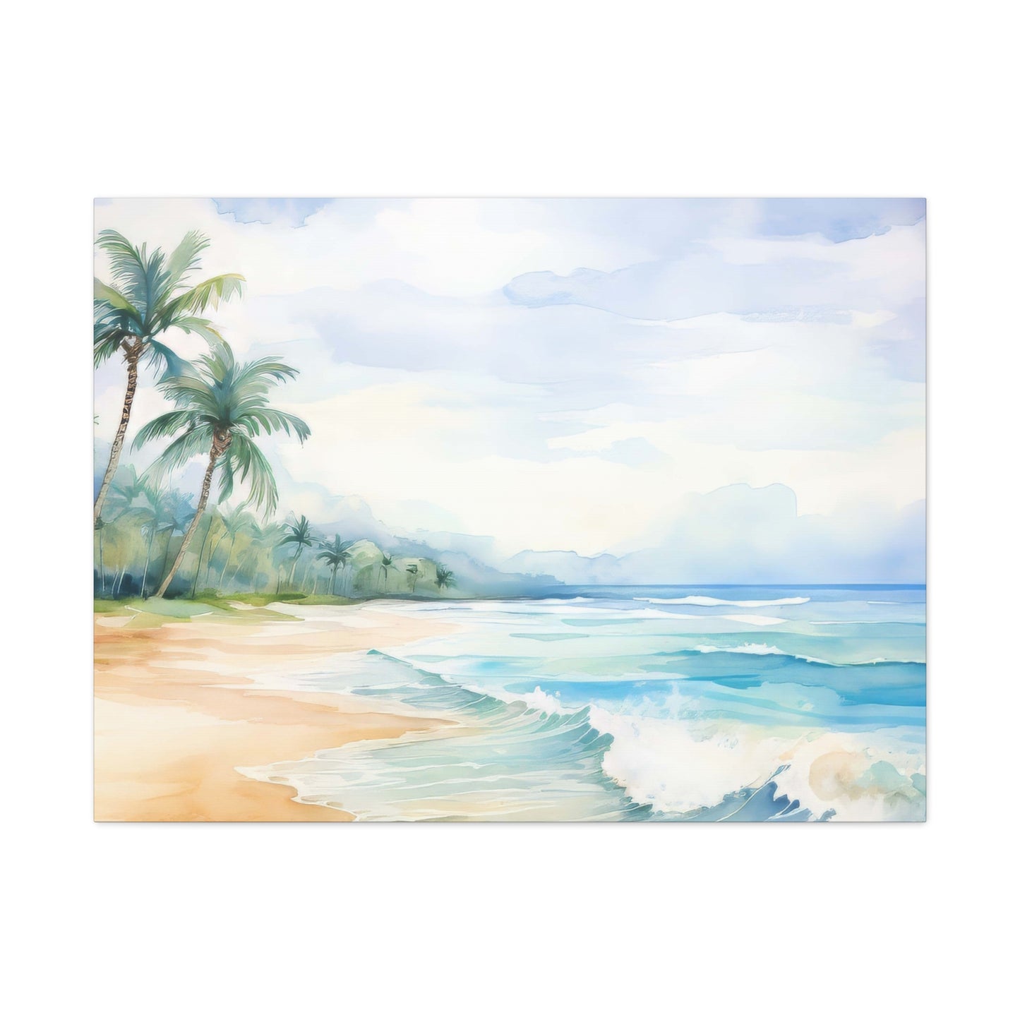 Beach Vibes Wall Art, Coastal Canvas Print, Tropical Decor, Ocean Scene Artwork, Home Decor, Gift for Beach Lovers, Summer Wall Art