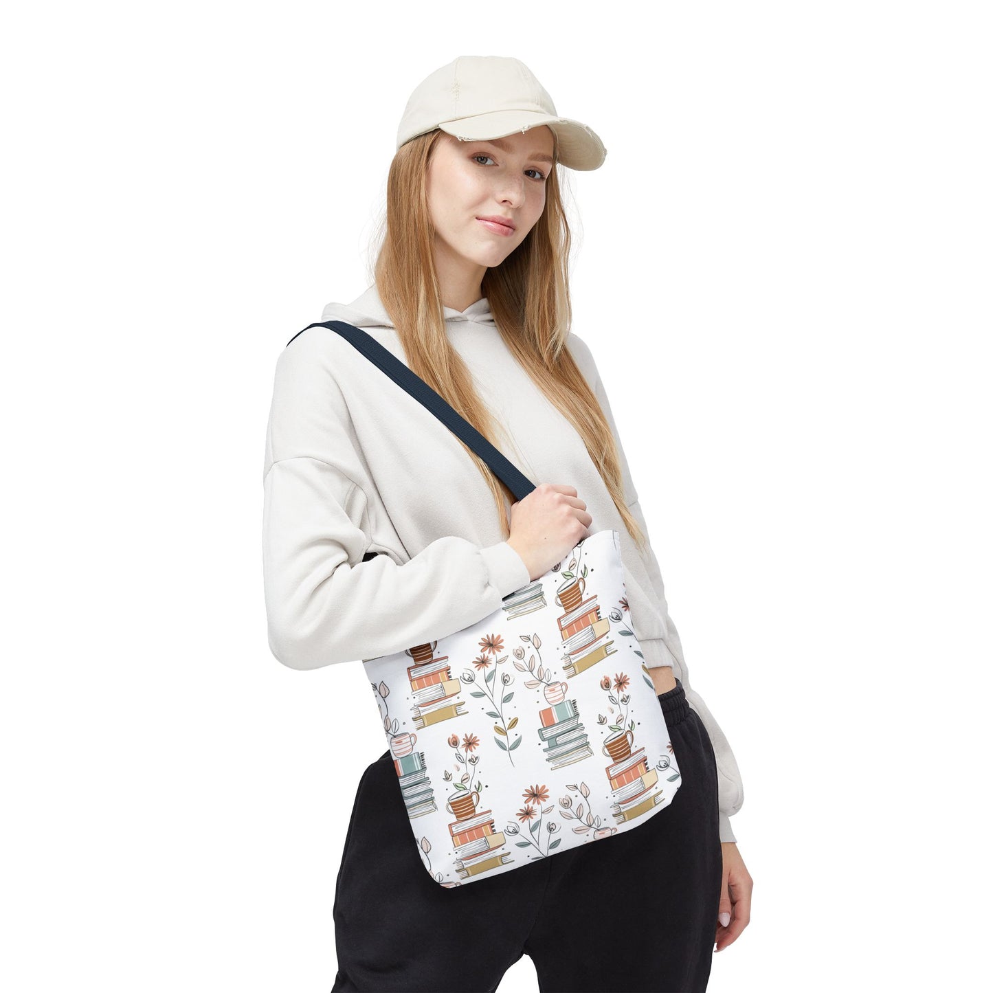 Book Lover's Floral Tote Bag, Perfect for Book Clubs, Library Visits, Eco-Friendly Gift, Reading Enthusiasts, Study Essentials