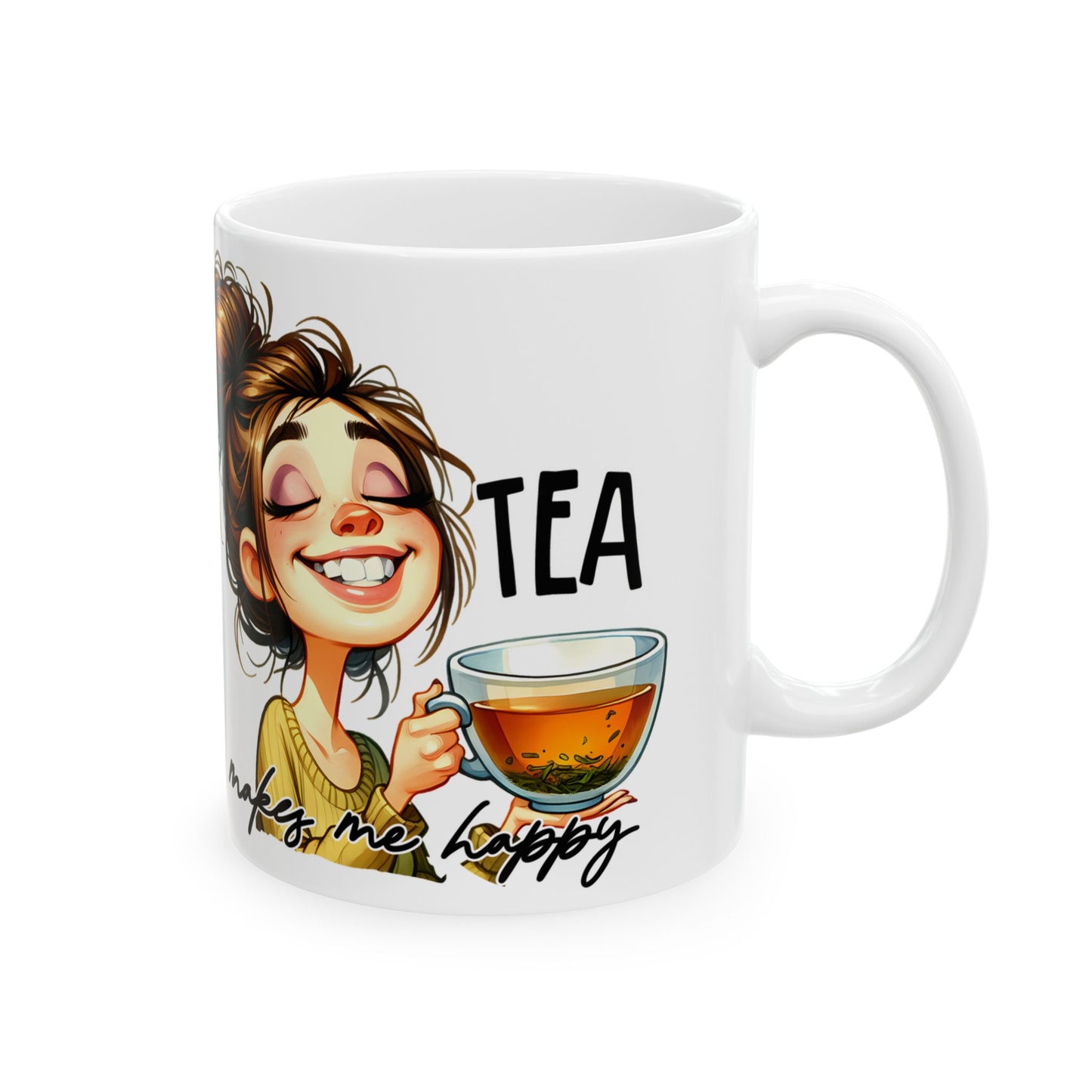 Whimsical Ceramic Mug for Coffee Lovers, Unique Gift Idea, Cute Artwork, Everyday Use, Fun Home Decor