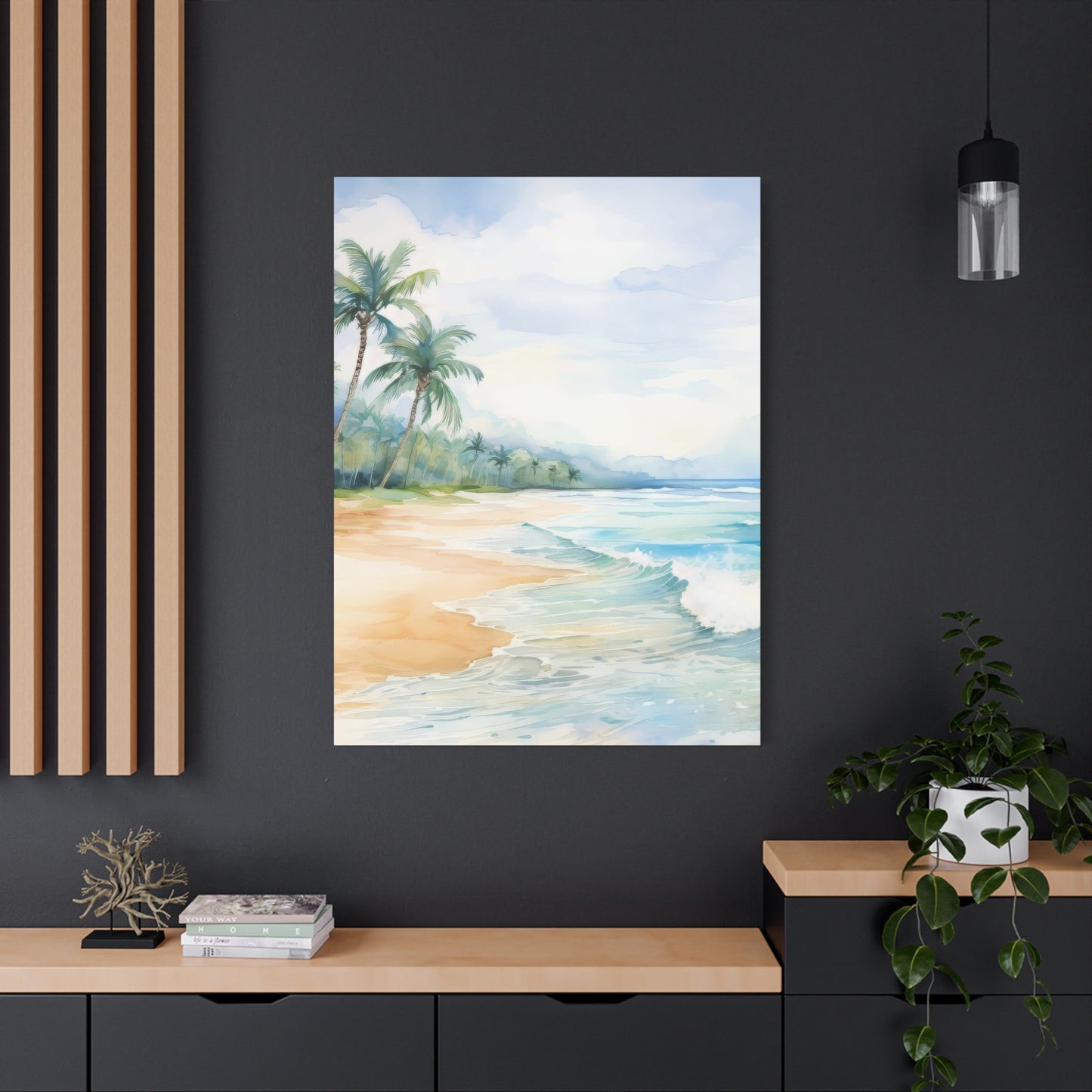 Beach Vibes Wall Art, Coastal Canvas Print, Tropical Decor, Ocean Scene Artwork, Home Decor, Gift for Beach Lovers, Summer Wall Art