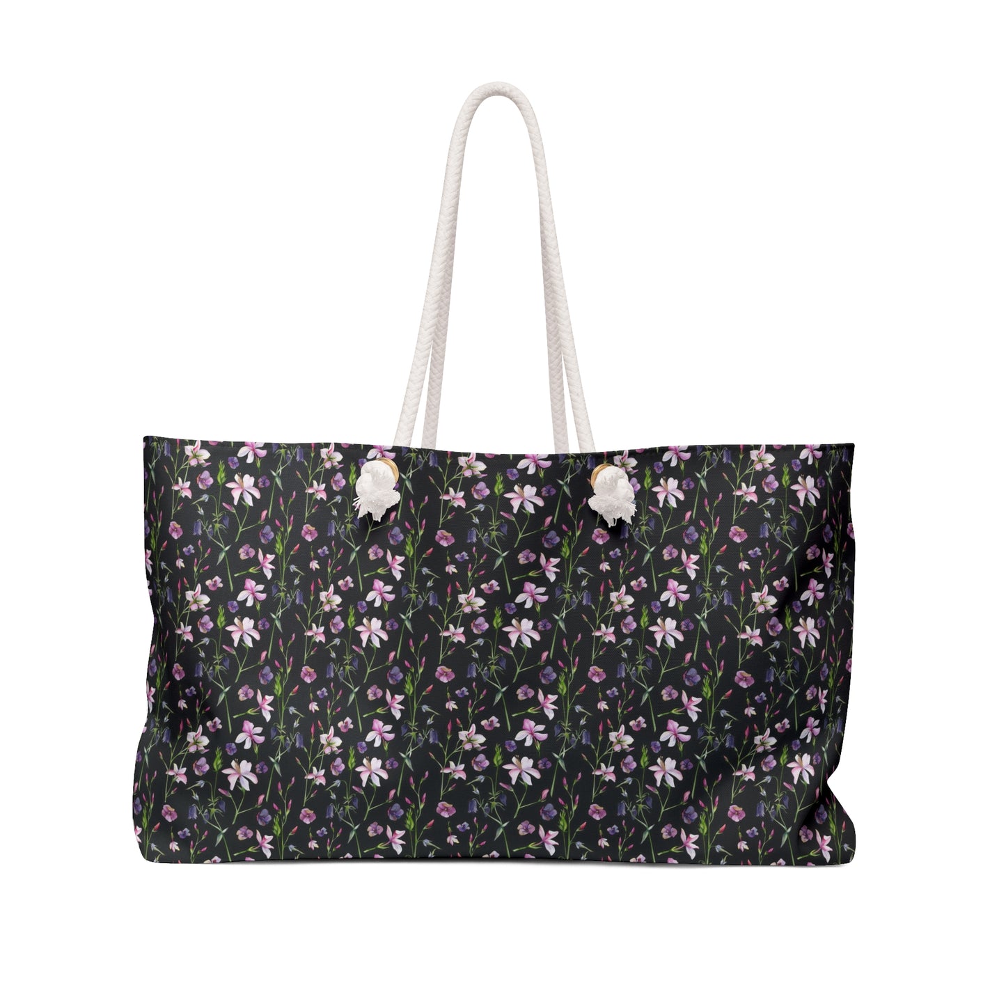 Feminine Floral Weekender Bag, Travel Tote, Gym Bag, Stylish Weekend Carryall, Vacation Handbag, Lightweight Overnight Bag