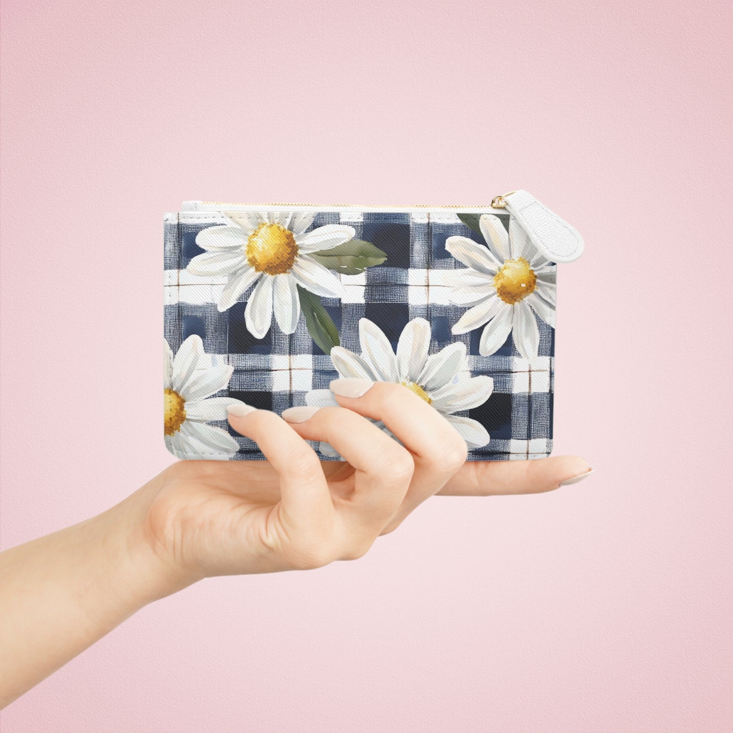 Chic Daisy Print Mini Clutch Bag | Elegant Pouch for Events, Gift for Her, Spring Accessory, Makeup Organizer, Floral Wallet