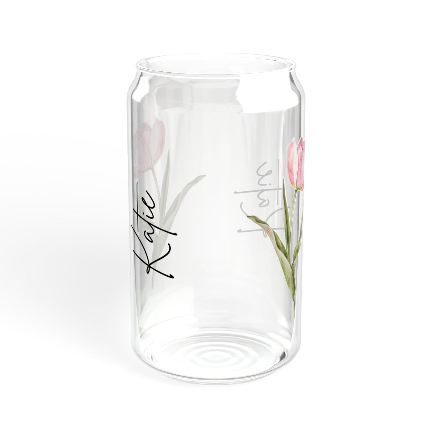 Personalized Floral Sipper Glass, Custom Drinkware, Eco-Friendly Water Bottle, Spring Decor, Gift for Her, Engagement Gift