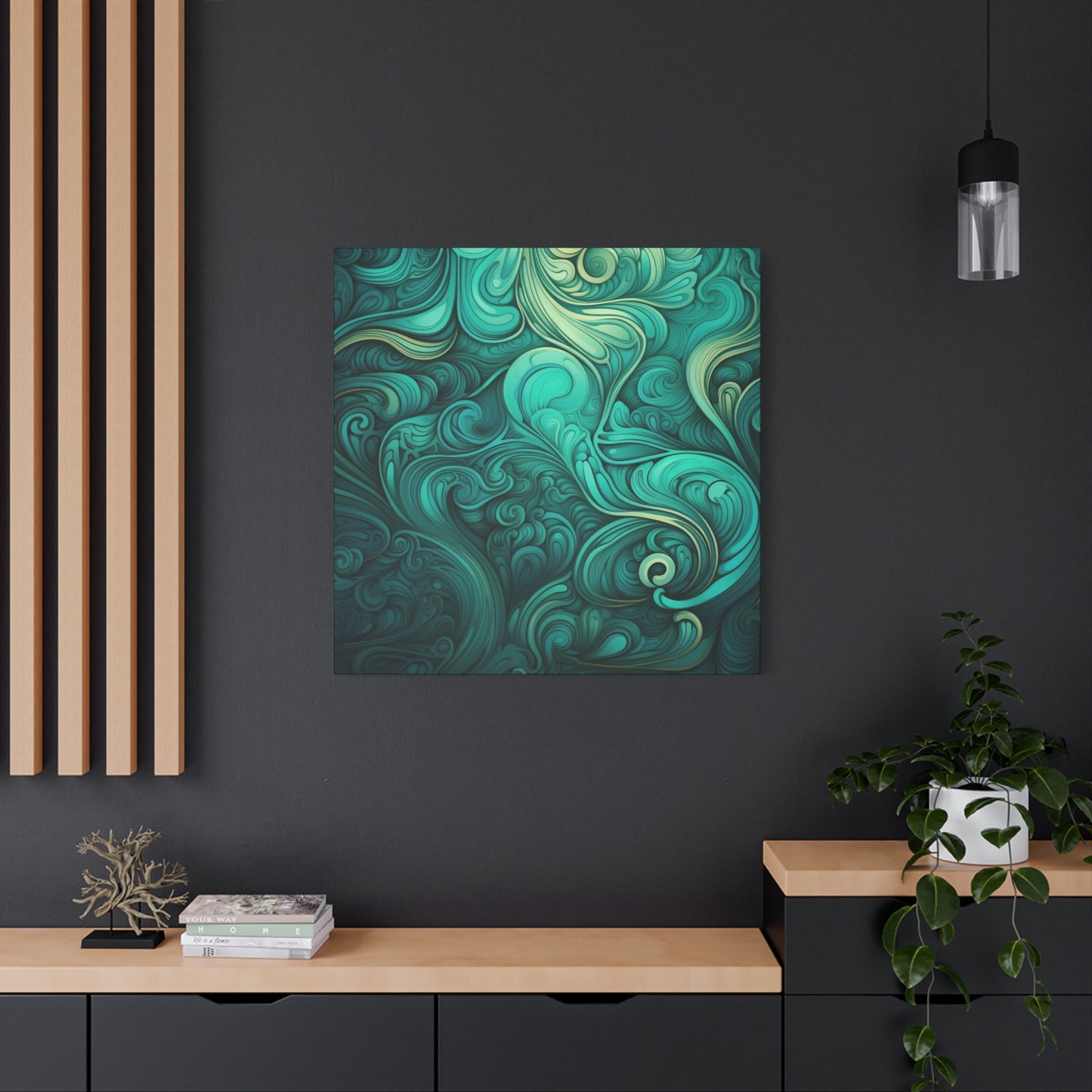 Artistic Stretched Canvas Wall Art, Modern Home Décor, Abstract Swirl Design, Living Room Decoration, Unique Gift for Art Lovers